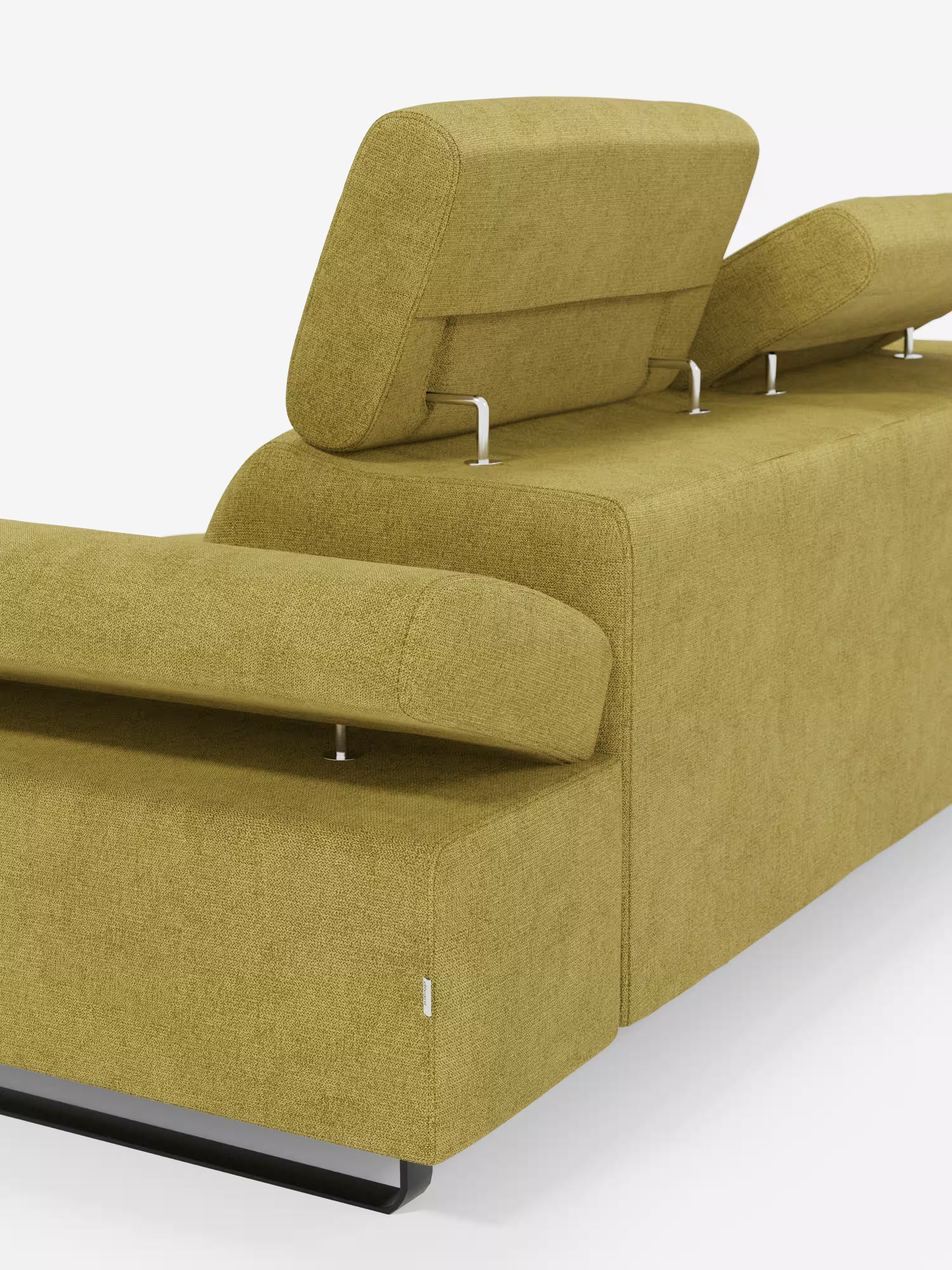 Zayana sofa with pull-out element 2 and 3 seats, reclining armrests and headrests in waterproof fabric