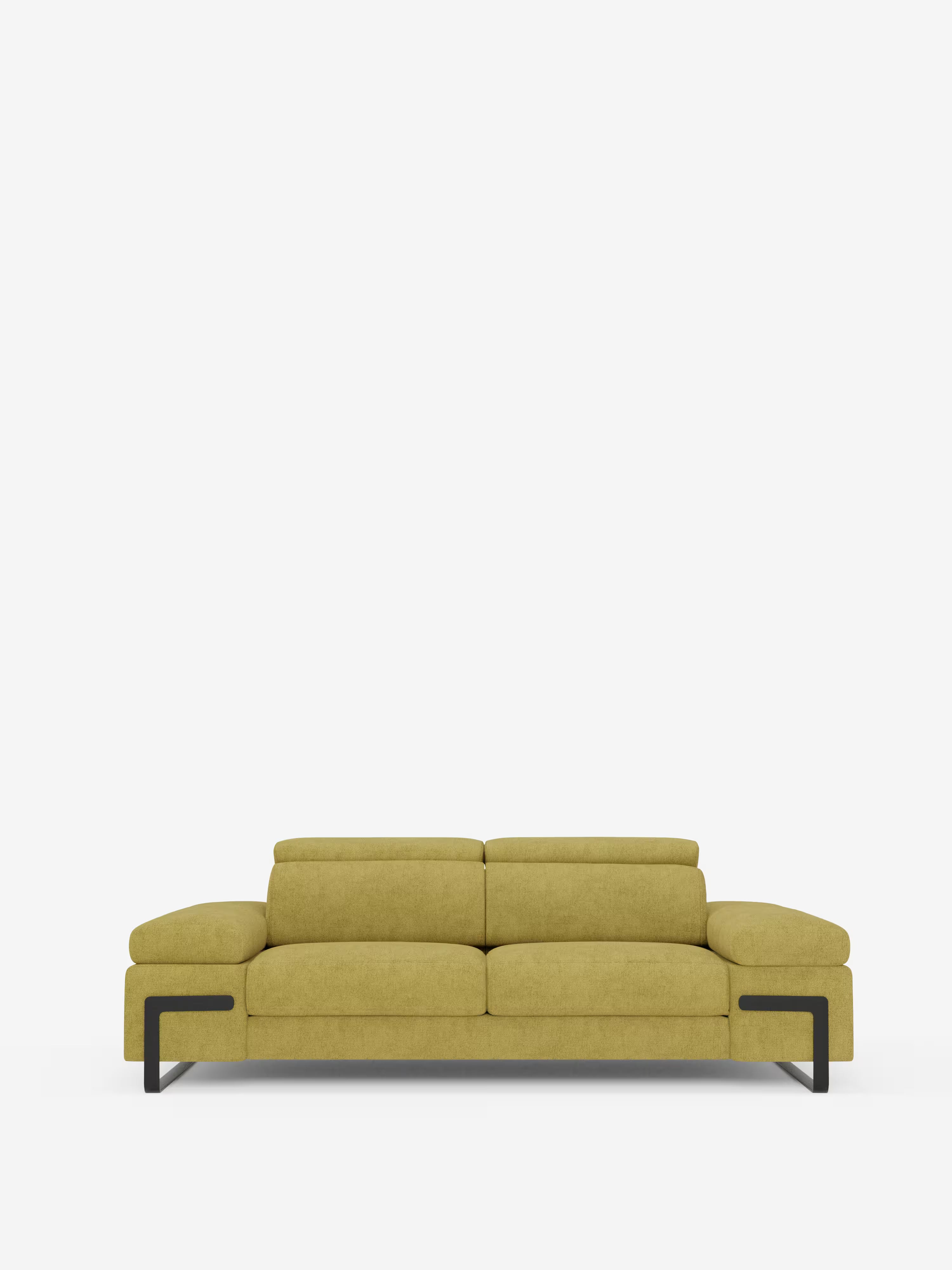 Zayana sofa with pull-out element 2 and 3 seats, reclining armrests and headrests in waterproof fabric