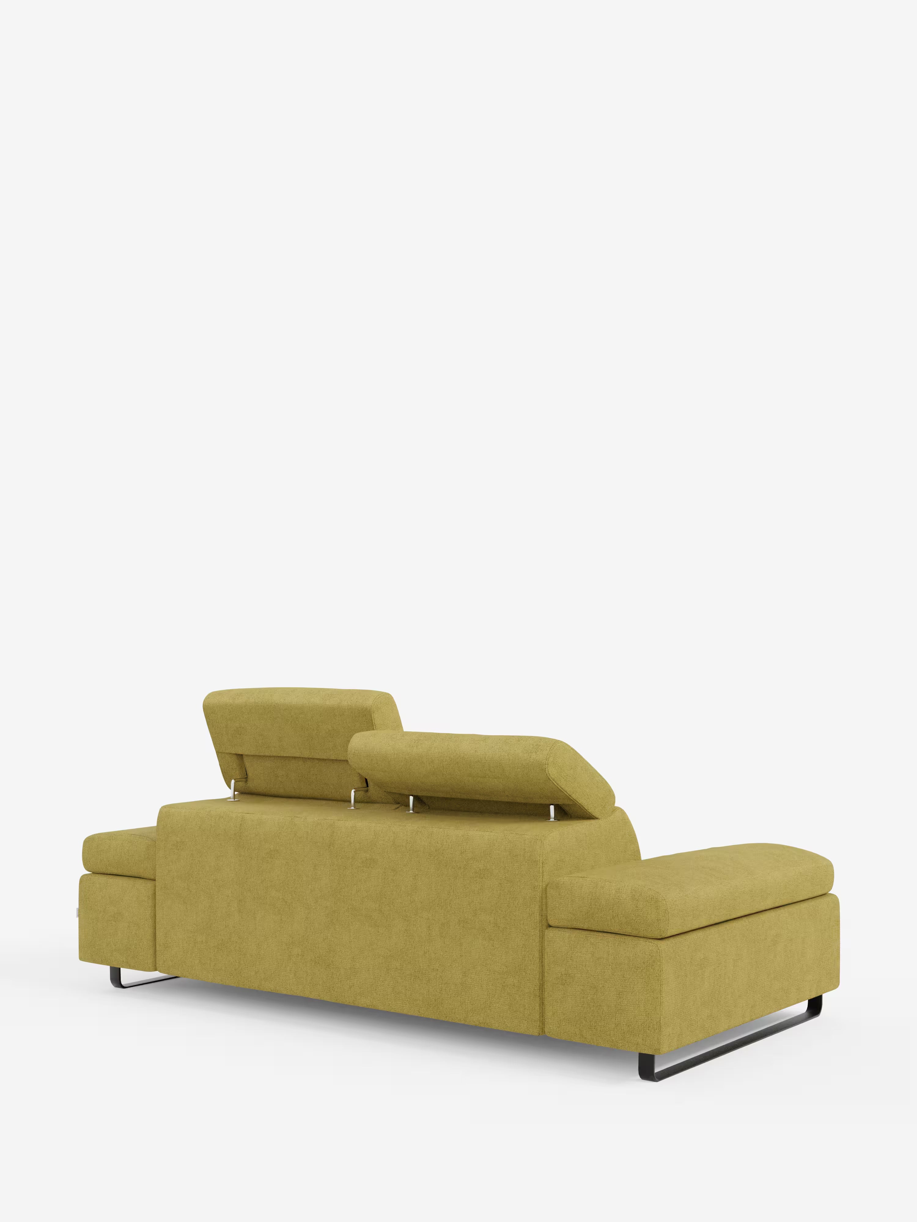 Zayana sofa with pull-out element 2 and 3 seats, reclining armrests and headrests in waterproof fabric