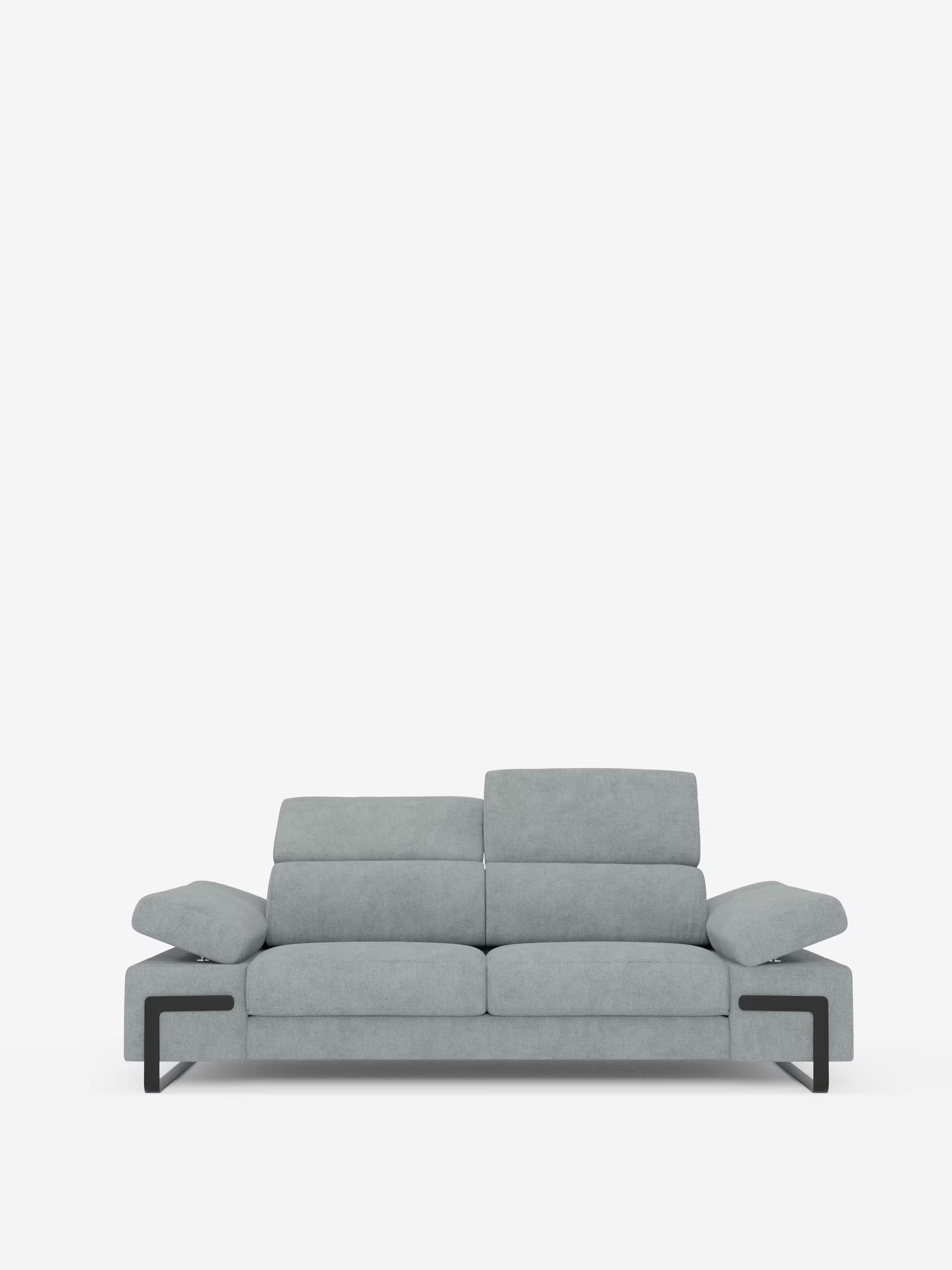 Zayana sofa with pull-out element 2 and 3 seats, reclining armrests and headrests in waterproof fabric