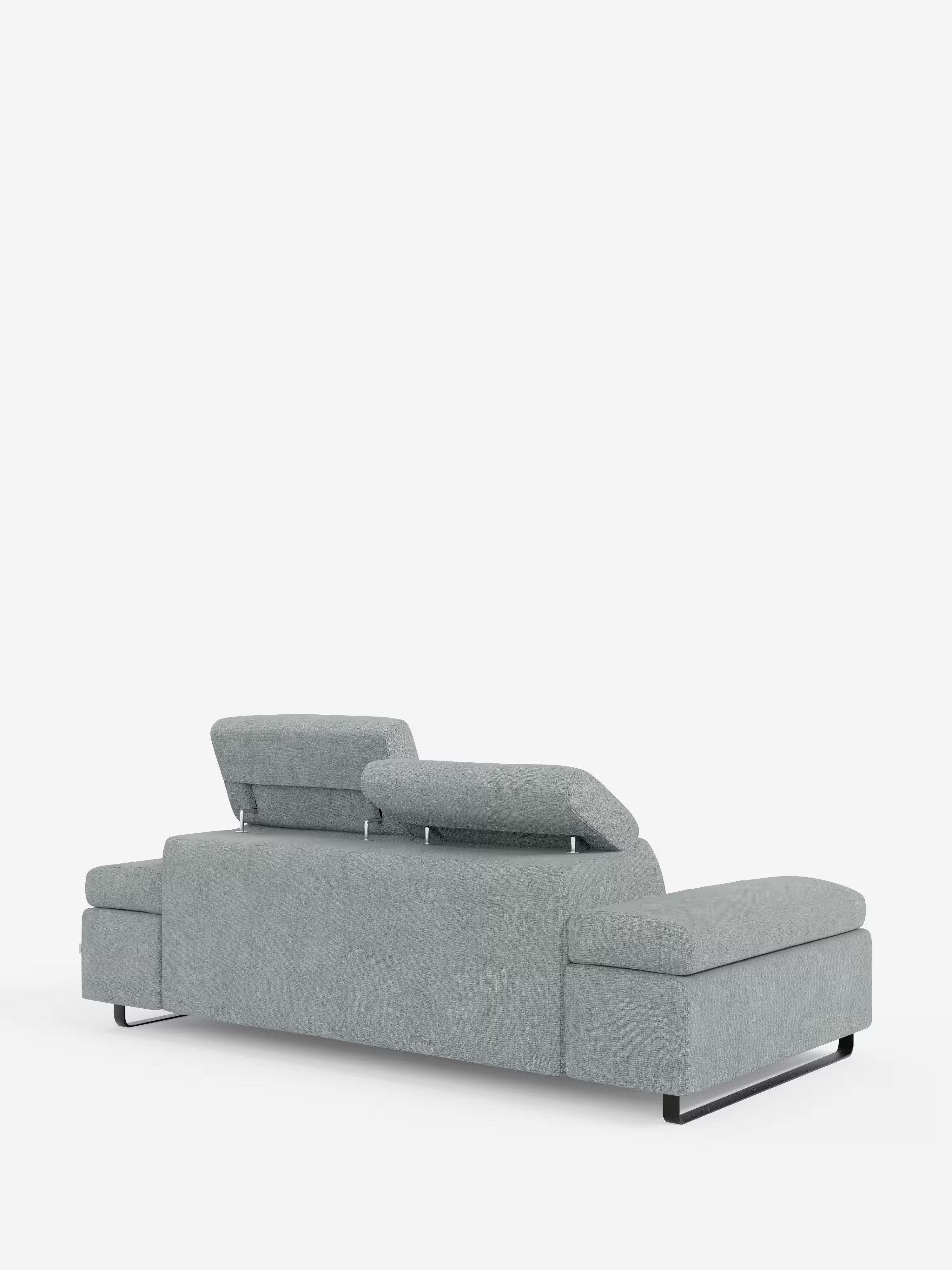 Zayana sofa with pull-out element 2 and 3 seats, reclining armrests and headrests in waterproof fabric