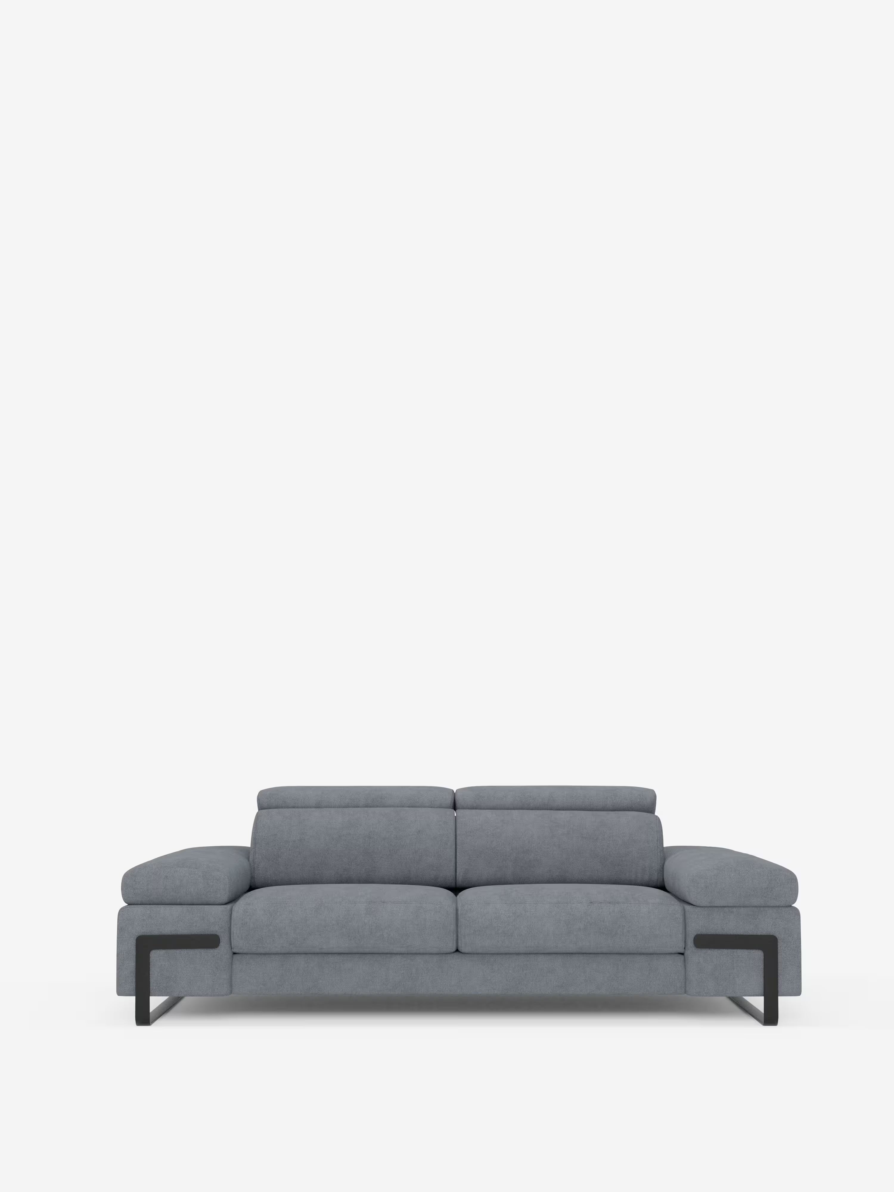 Zayana sofa with pull-out element 2 and 3 seats, reclining armrests and headrests in waterproof fabric