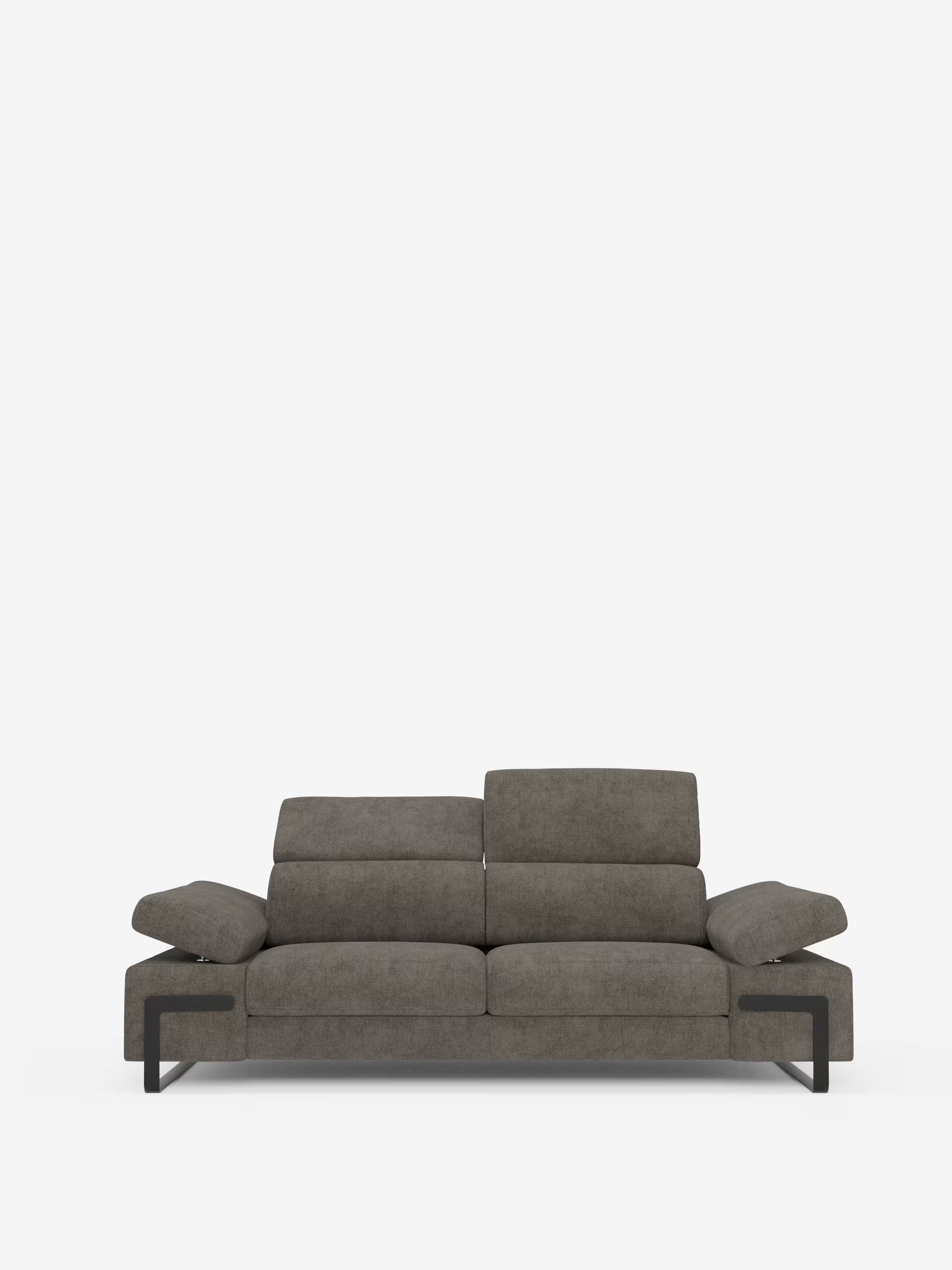 Zayana sofa with pull-out element 2 and 3 seats, reclining armrests and headrests in waterproof fabric