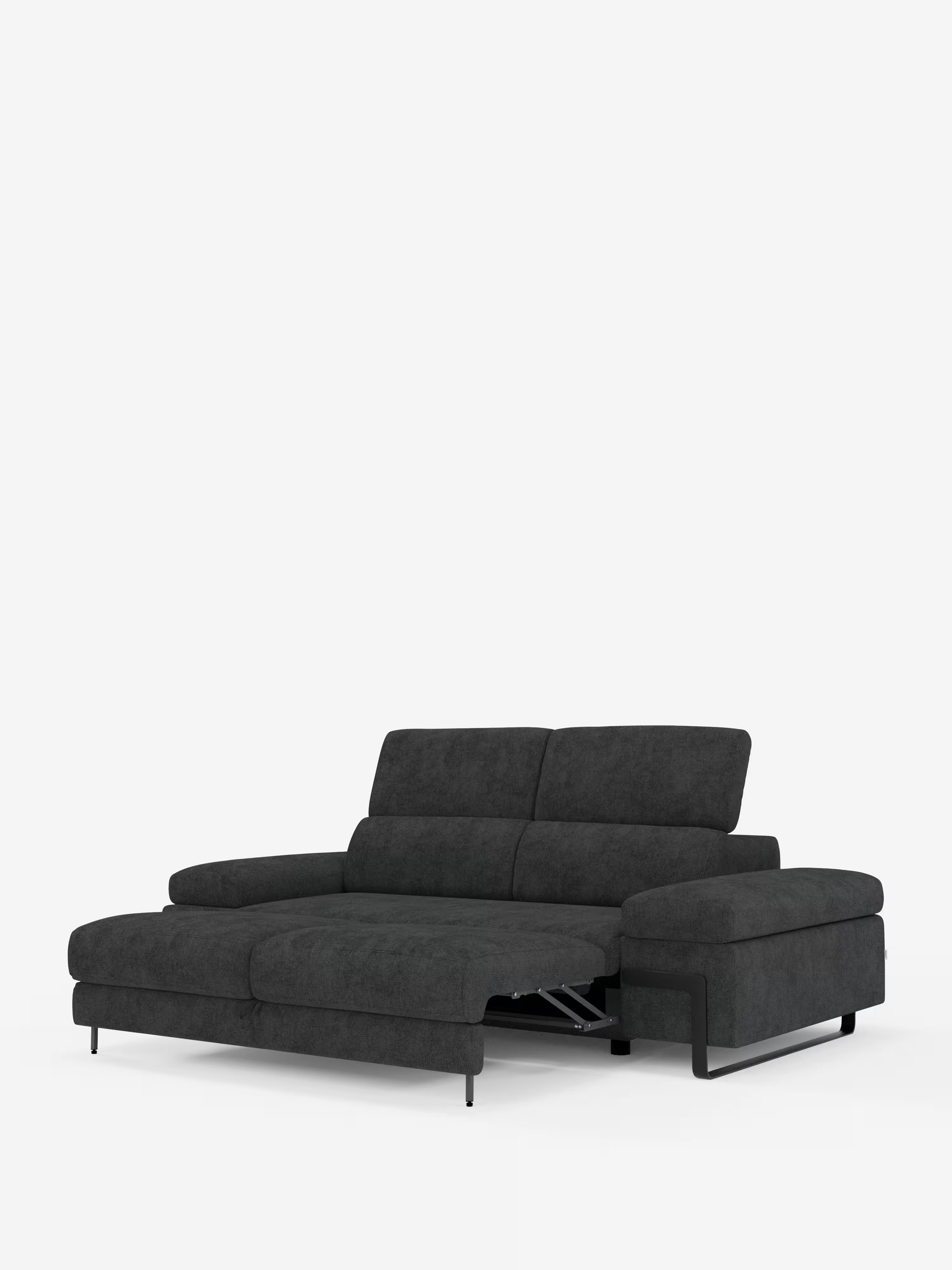Zayana sofa with pull-out element 2 and 3 seats, reclining armrests and headrests in waterproof fabric