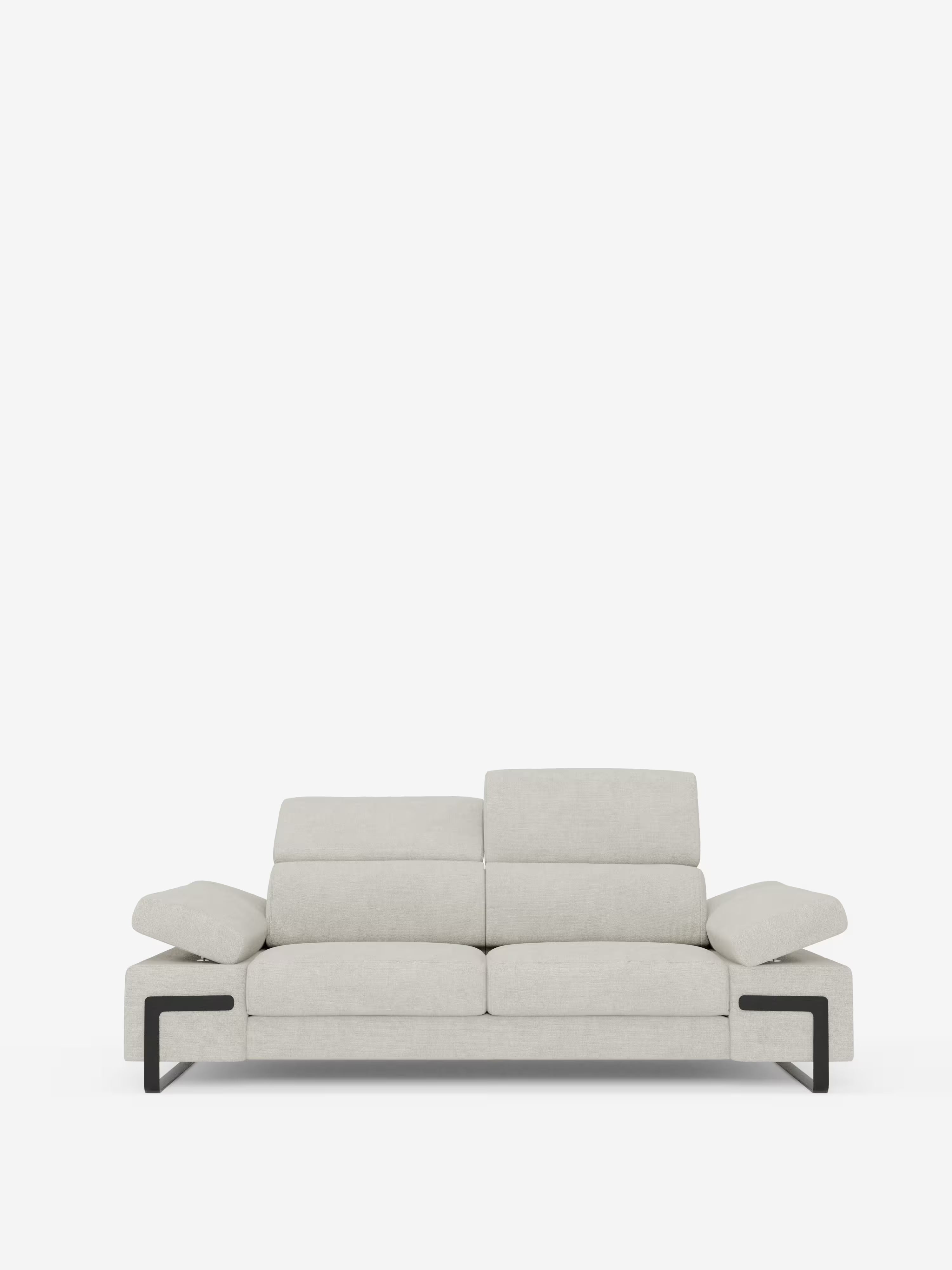 Zayana sofa with pull-out element 2 and 3 seats, reclining armrests and headrests in waterproof fabric