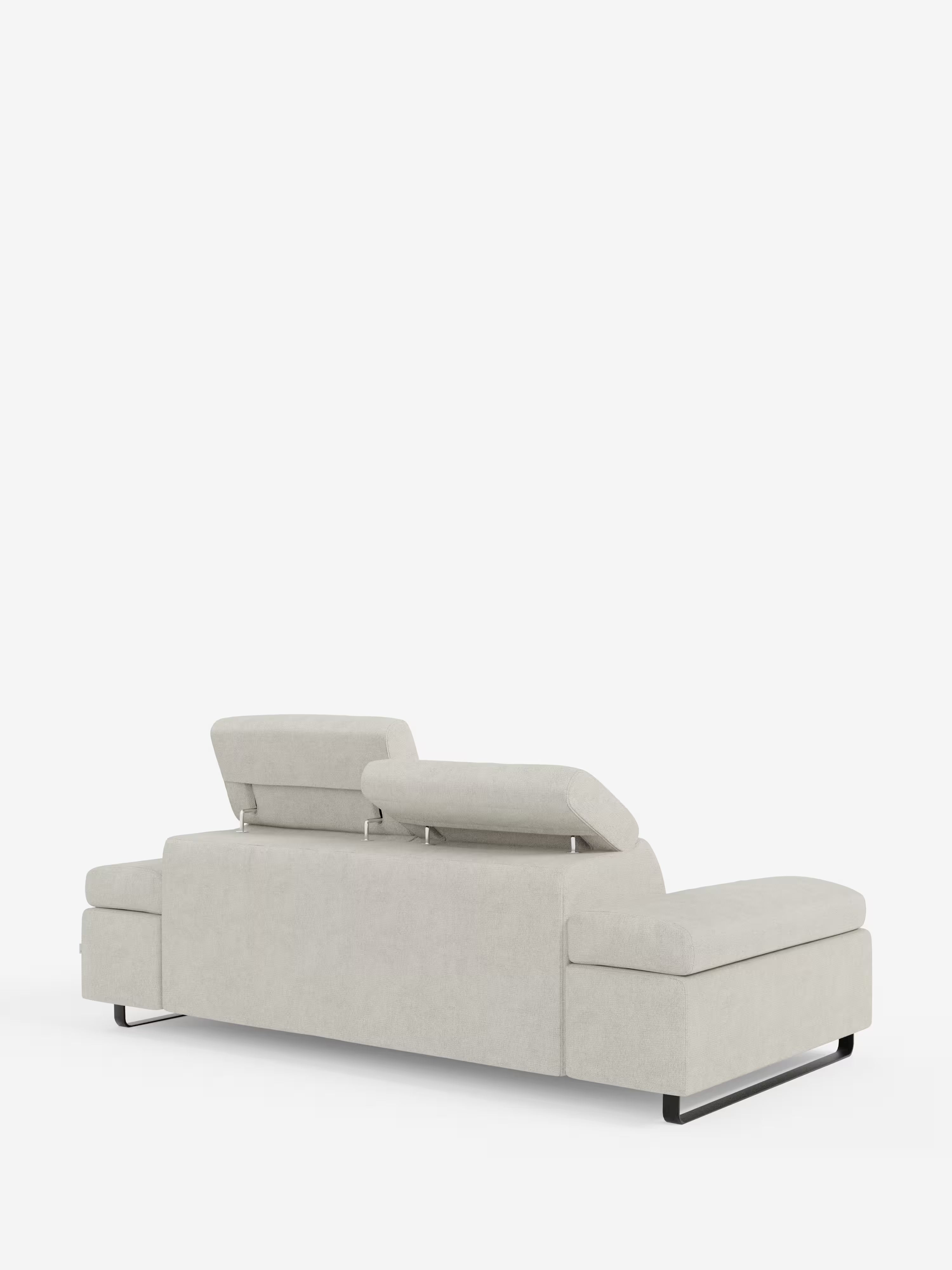 Zayana sofa with pull-out element 2 and 3 seats, reclining armrests and headrests in waterproof fabric