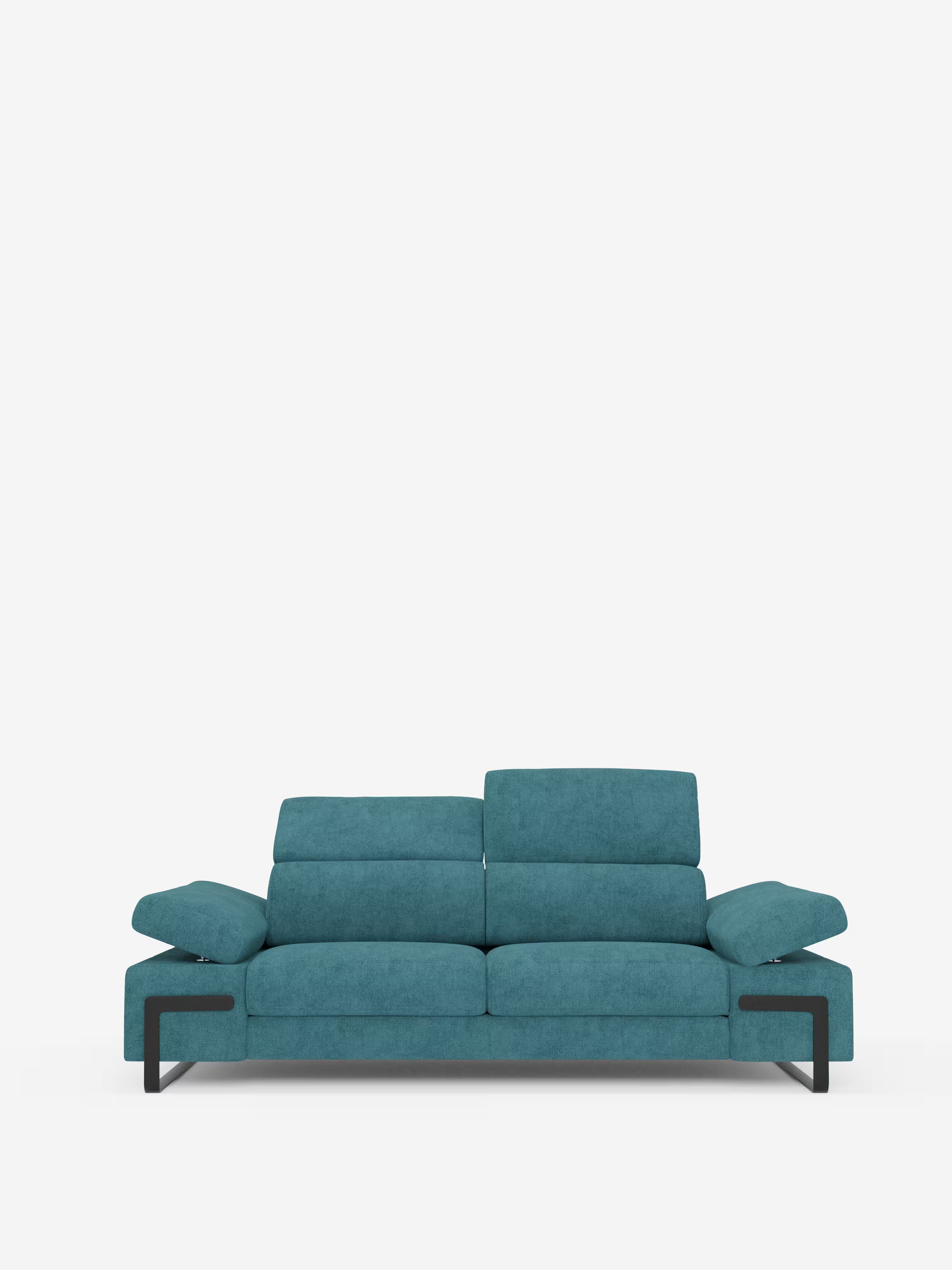 Zayana sofa with pull-out element 2 and 3 seats, reclining armrests and headrests in waterproof fabric