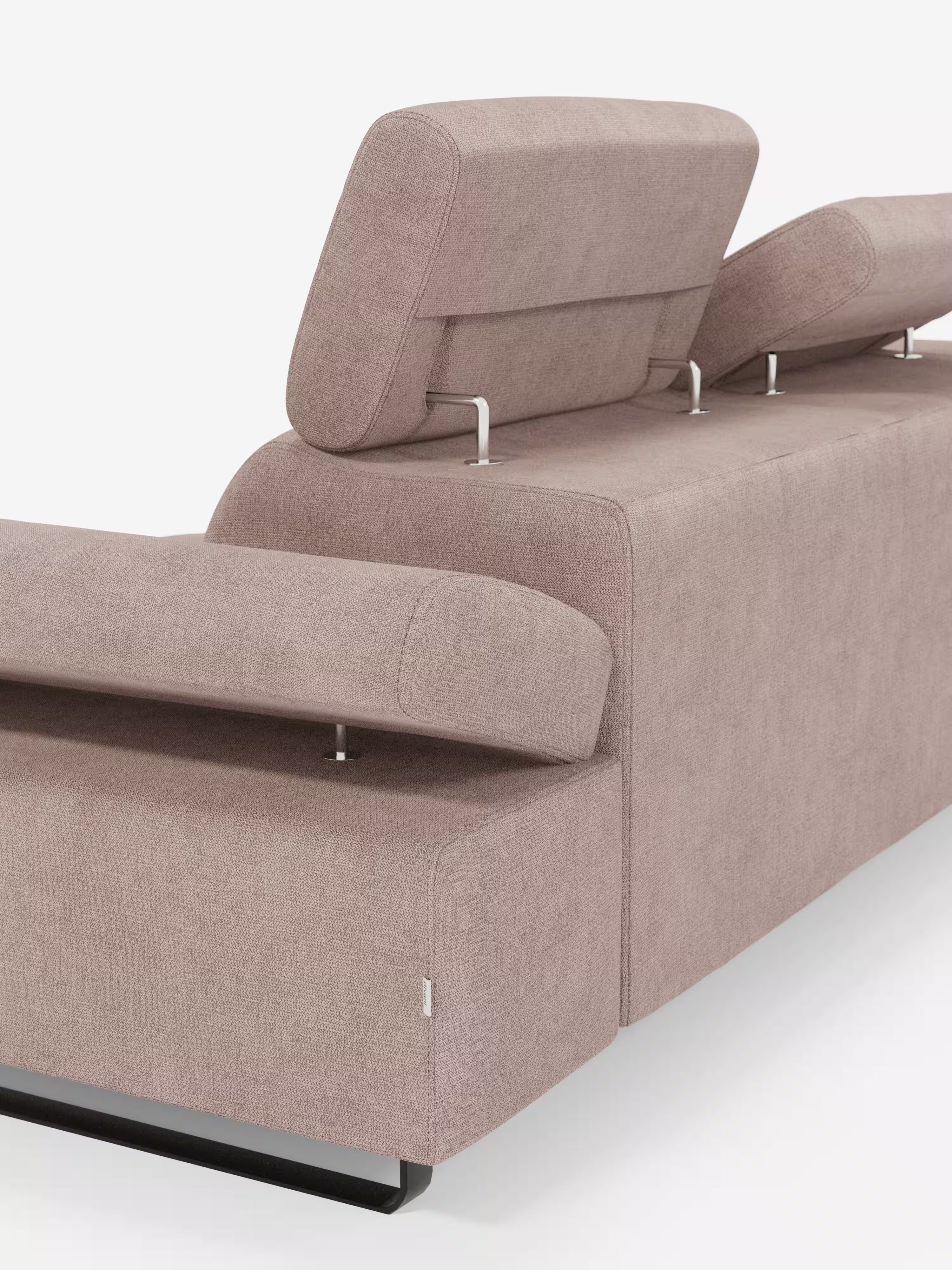 Zayana sofa with pull-out element 2 and 3 seats, reclining armrests and headrests in waterproof fabric