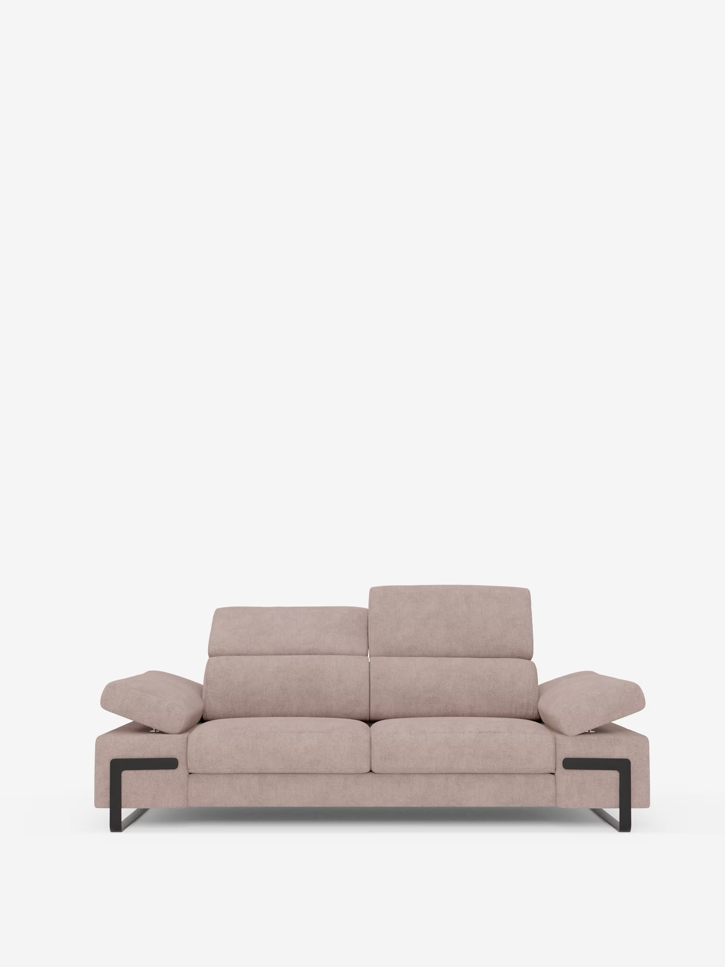 Zayana sofa with pull-out element 2 and 3 seats, reclining armrests and headrests in waterproof fabric