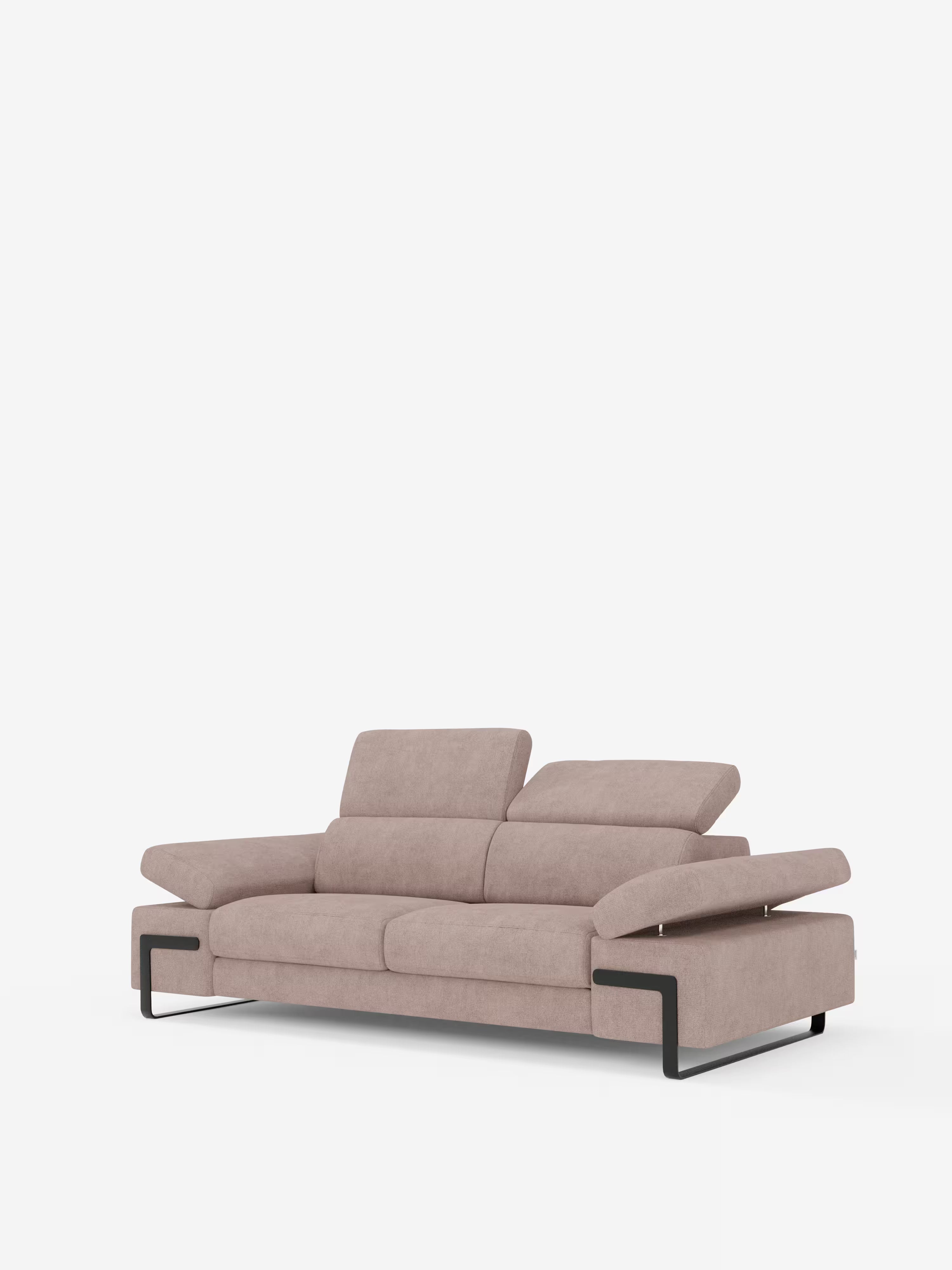 Zayana sofa with pull-out element 2 and 3 seats, reclining armrests and headrests in waterproof fabric