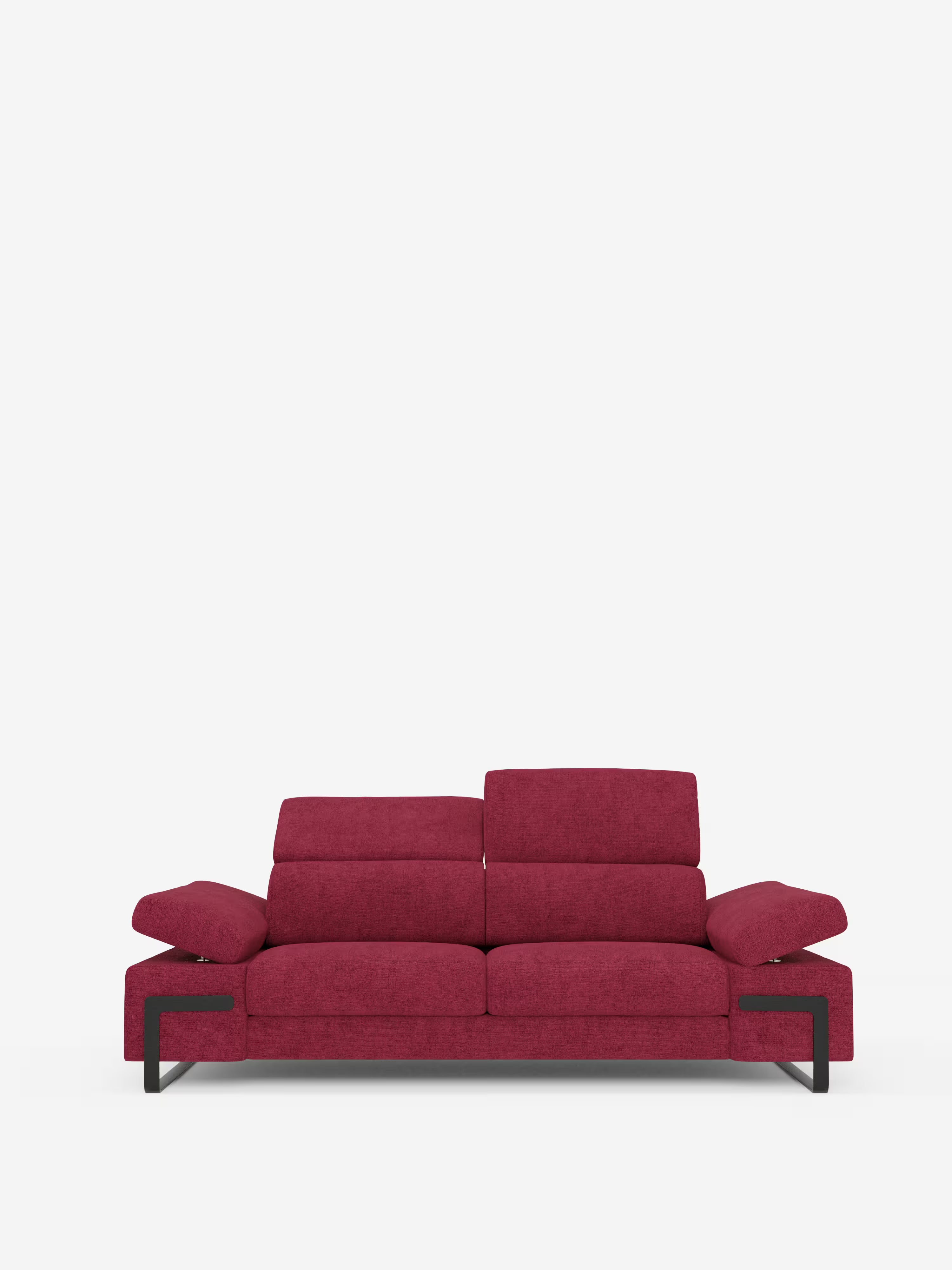 Zayana sofa with pull-out element 2 and 3 seats, reclining armrests and headrests in waterproof fabric