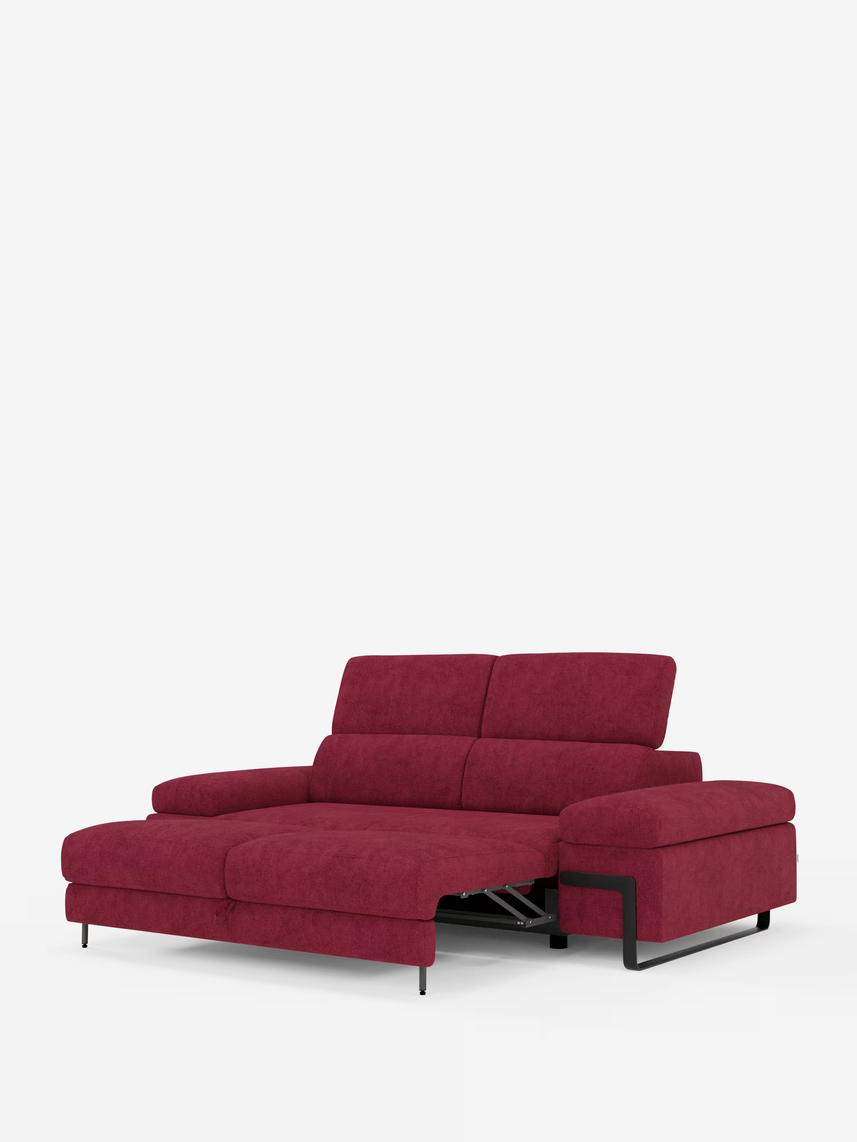 Zayana sofa with pull-out element 2 and 3 seats, reclining armrests and headrests in waterproof fabric