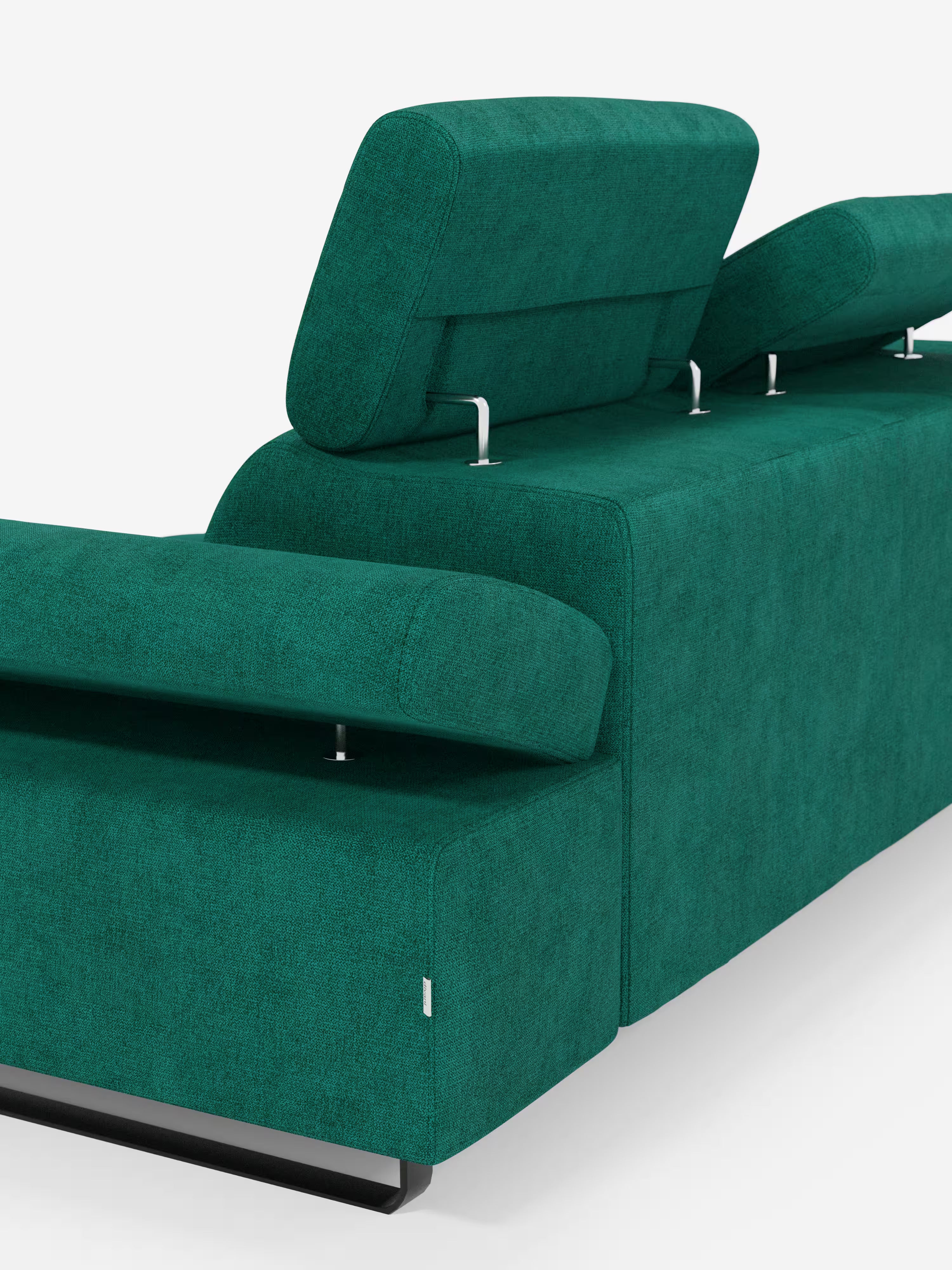 Zayana sofa with pull-out element 2 and 3 seats, reclining armrests and headrests in waterproof fabric
