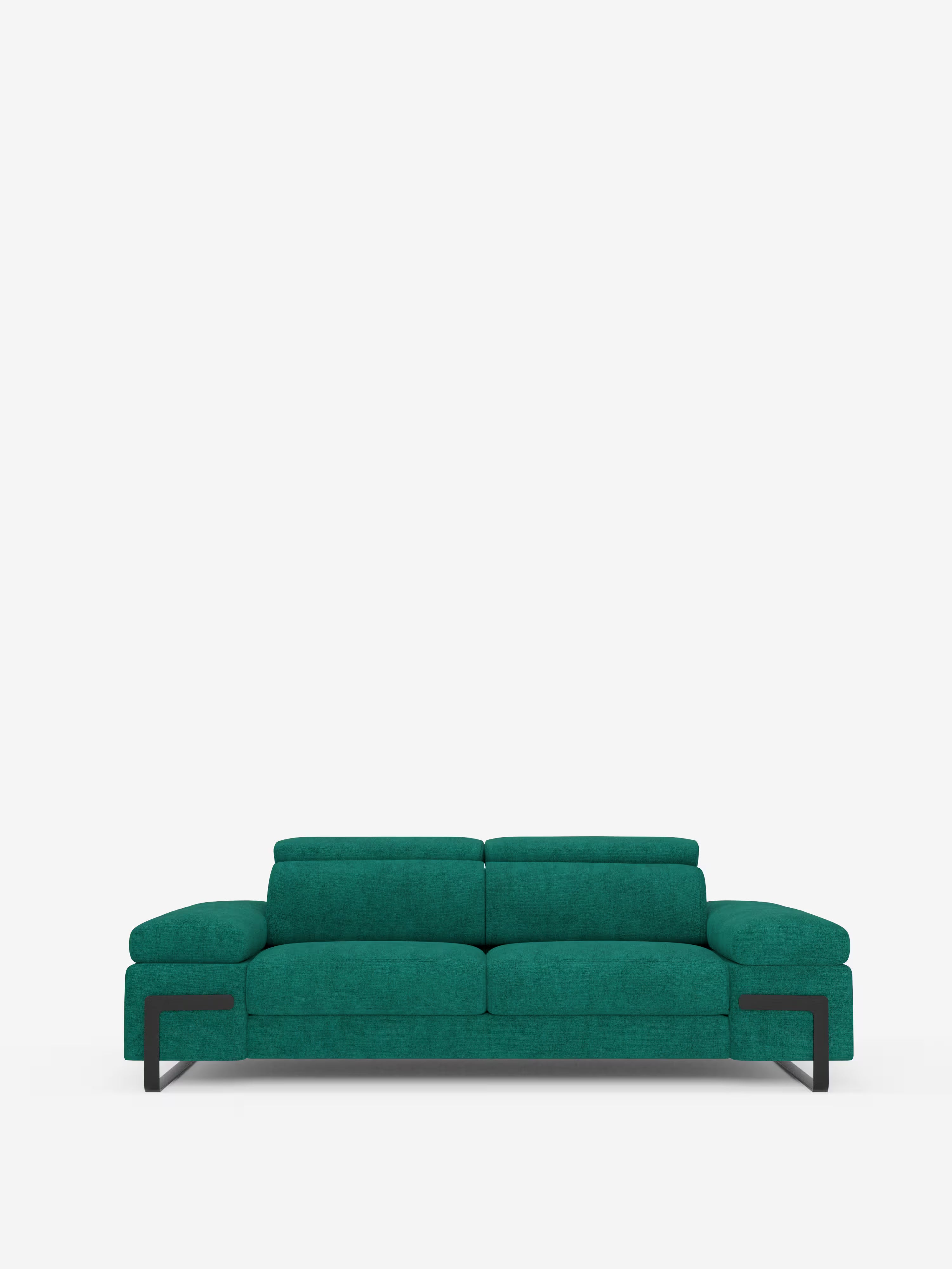 Zayana sofa with pull-out element 2 and 3 seats, reclining armrests and headrests in waterproof fabric