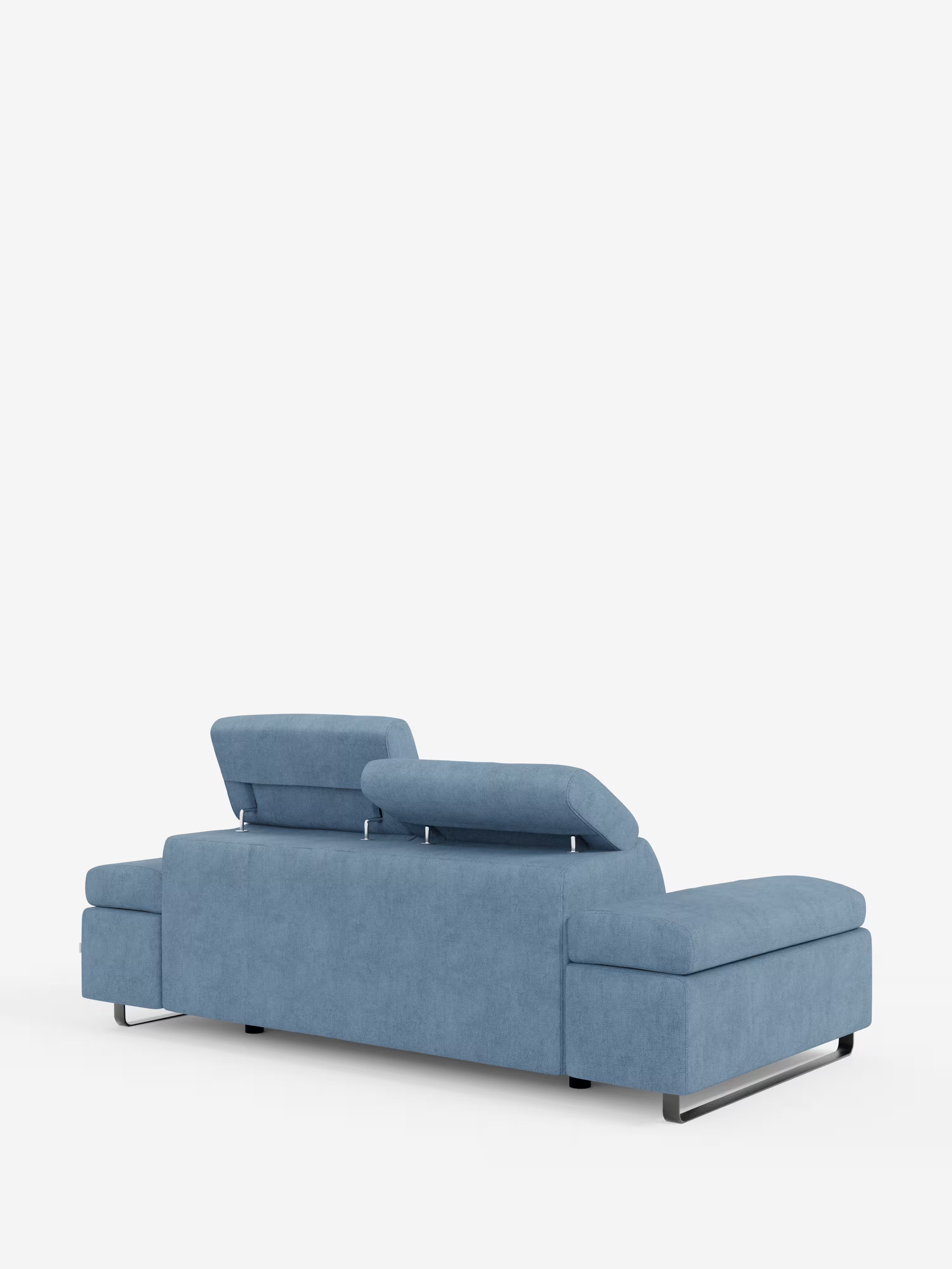 Zayana sofa with pull-out element 2 and 3 seats, reclining armrests and headrests in waterproof fabric