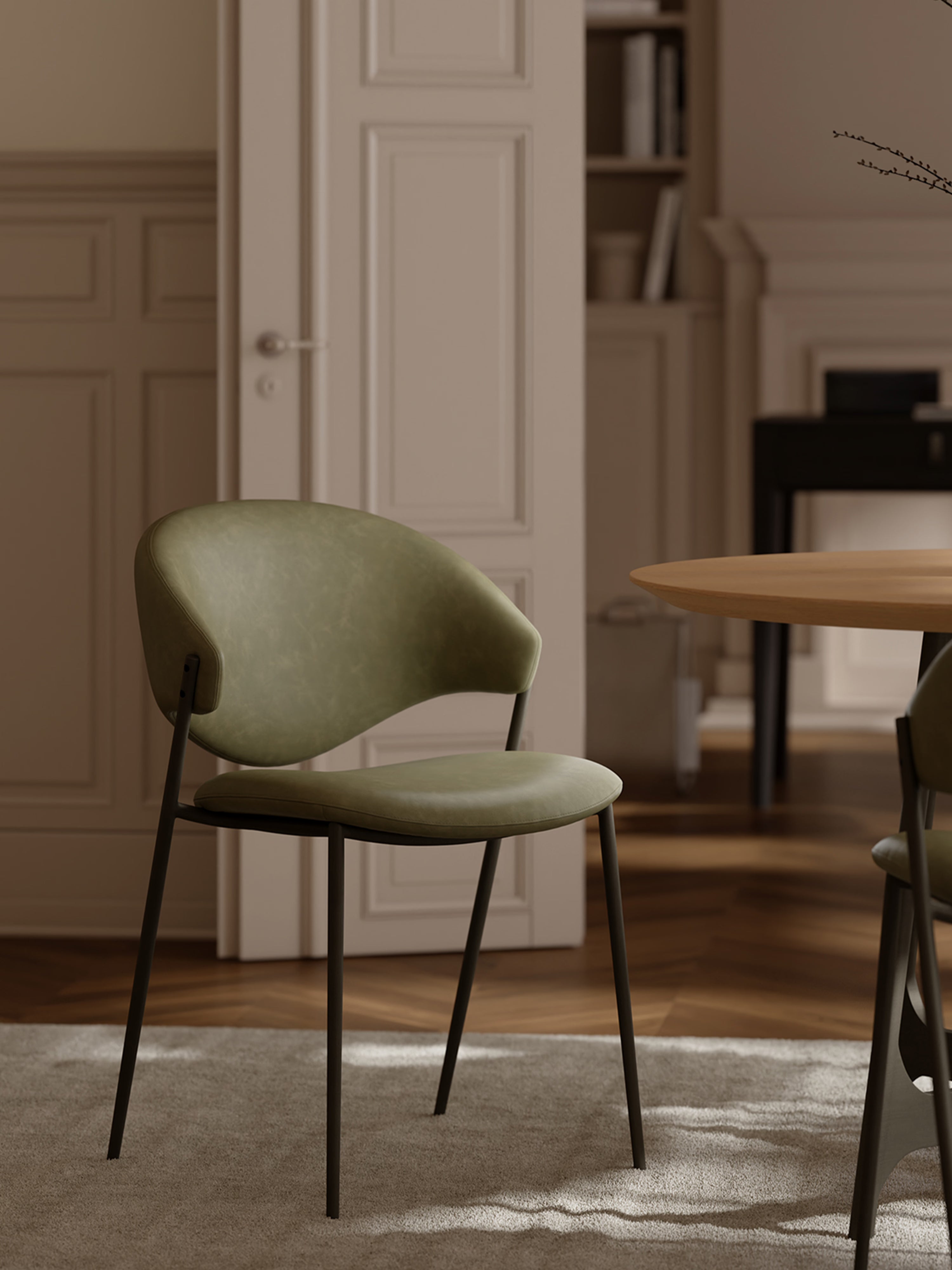 Zone Stuhl aus Kunstleder und Metallgestell - Skandinavische Eleganz und zeitgemäßer Komfort