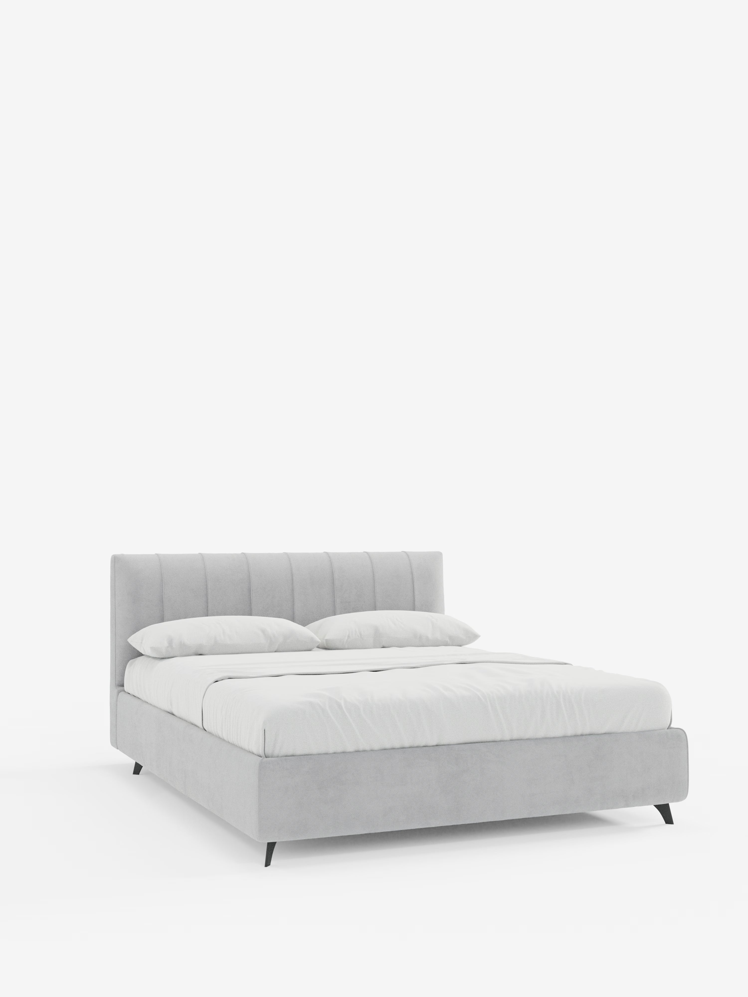 Bogart Modern double storage bed in stain-resistant microfiber, removable cover, and spacious compartment
