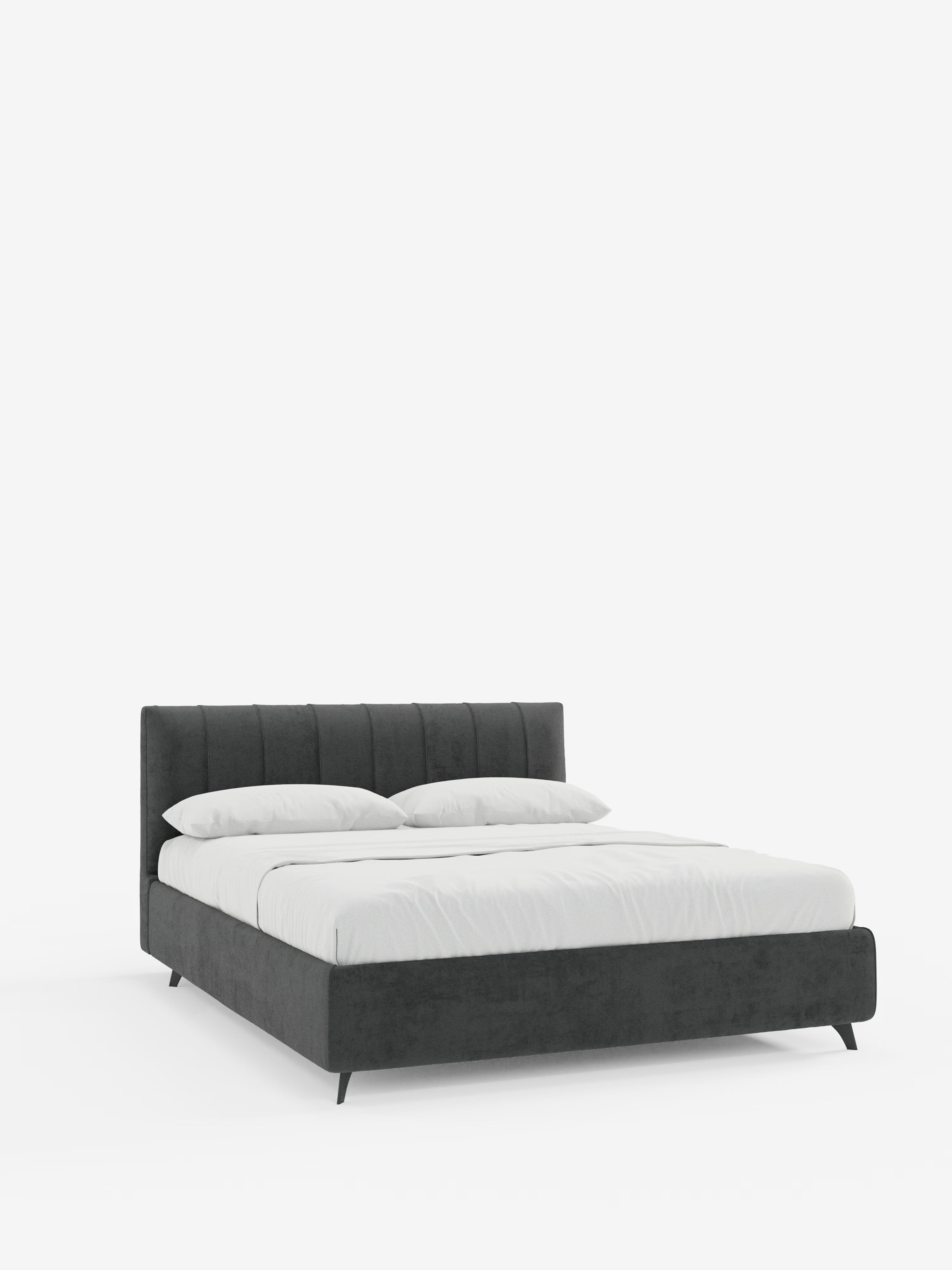 Bogart Modern double storage bed in stain-resistant microfiber, removable cover, and spacious compartment