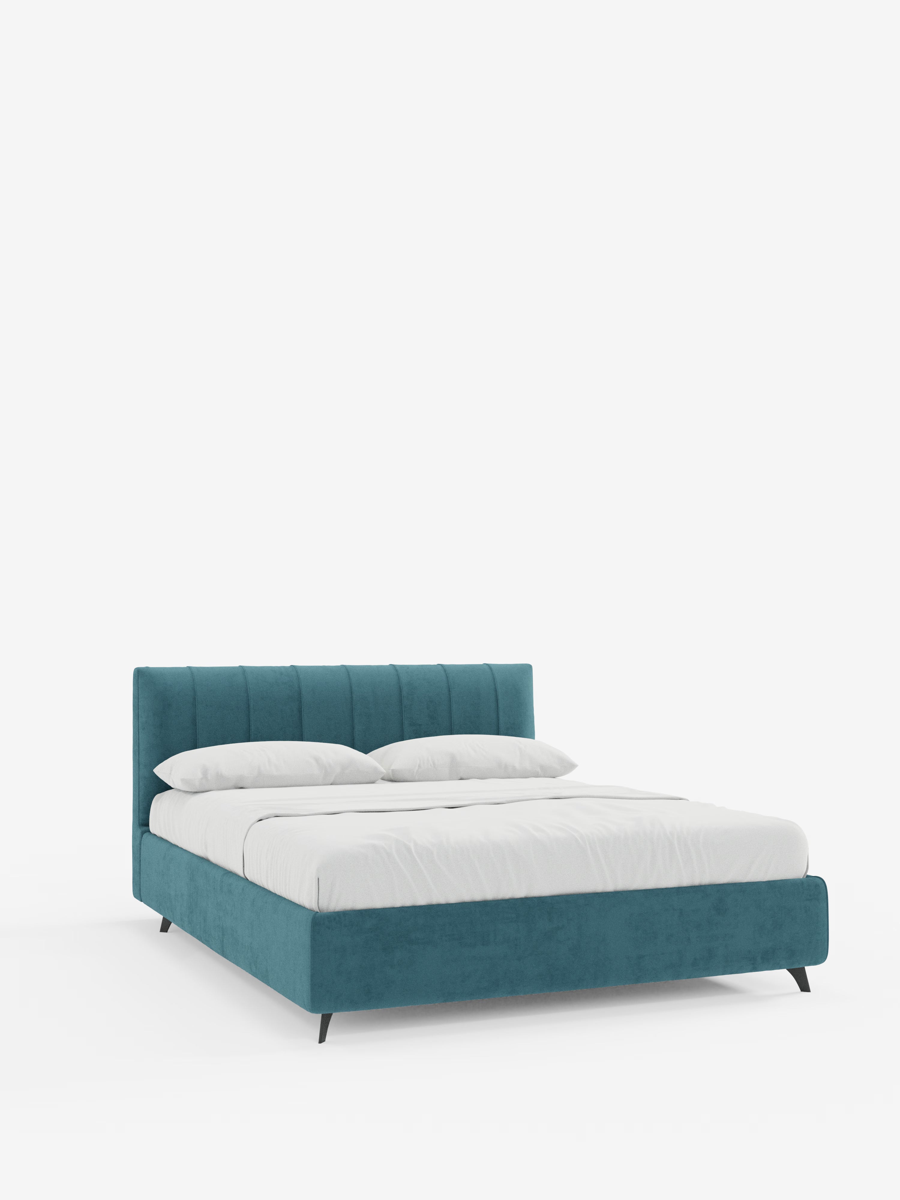 Bogart Modern double storage bed in stain-resistant microfiber, removable cover, and spacious compartment