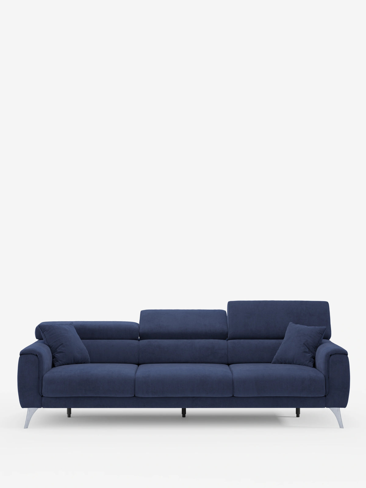 Caravaggio Sofa für 4 Personen mit drei ausziehbaren Sitzen und verstellbaren Kopfstützen aus fleckenabweisendem Stoff