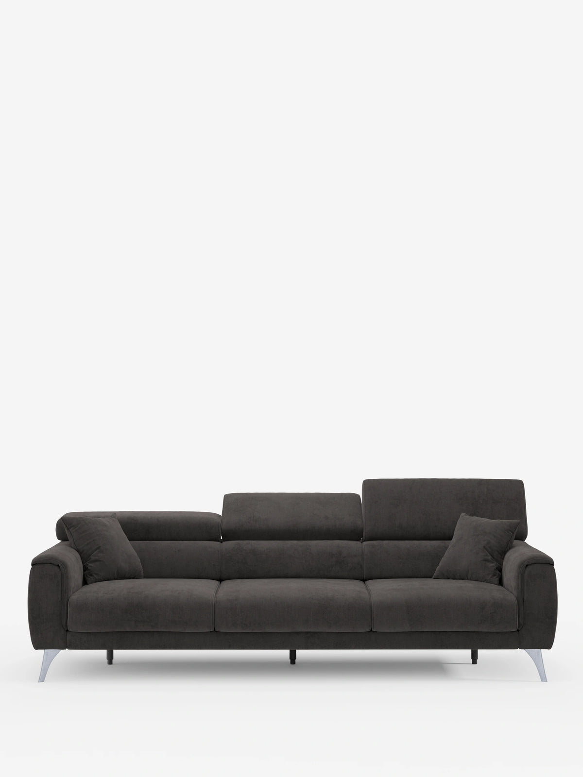 Caravaggio Sofa für 4 Personen mit drei ausziehbaren Sitzen und verstellbaren Kopfstützen aus fleckenabweisendem Stoff
