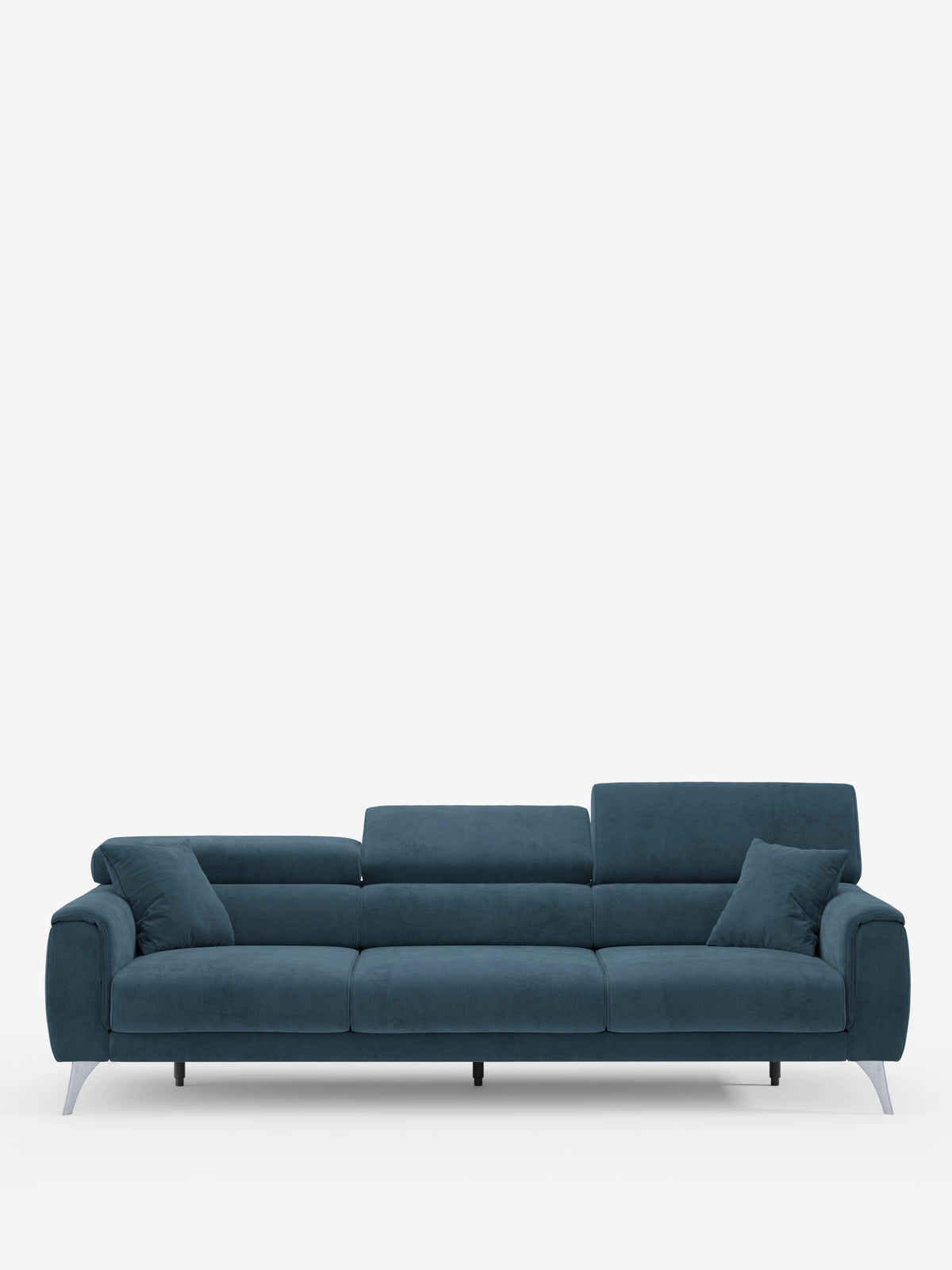 Caravaggio Sofa für 4 Personen mit drei ausziehbaren Sitzen und verstellbaren Kopfstützen aus fleckenabweisendem Stoff