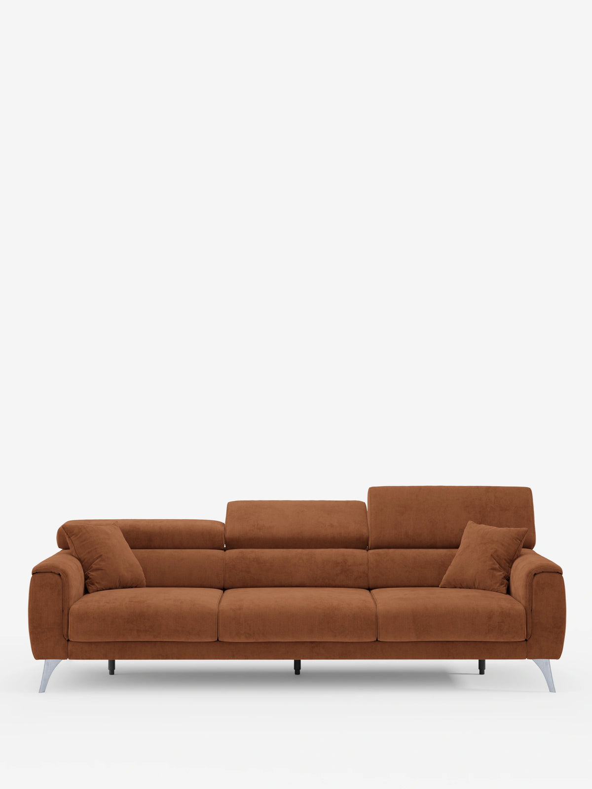 Caravaggio Sofa für 4 Personen mit drei ausziehbaren Sitzen und verstellbaren Kopfstützen aus fleckenabweisendem Stoff