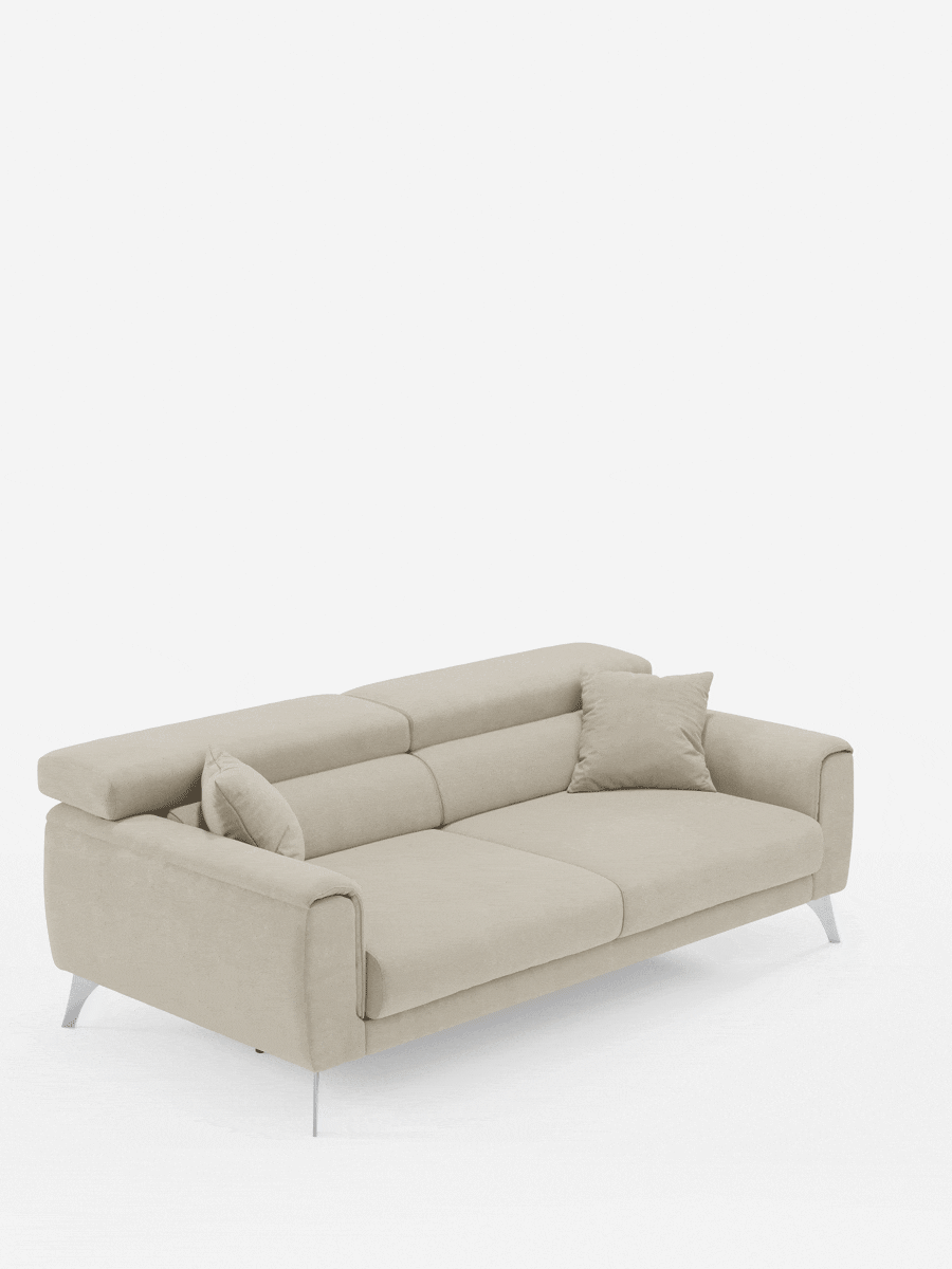 Caravaggio Sofa für 2 oder 3 Personen mit ausziehbaren Sitzen und verstellbaren Kopfstützen aus fleckenabweisendem Stoff