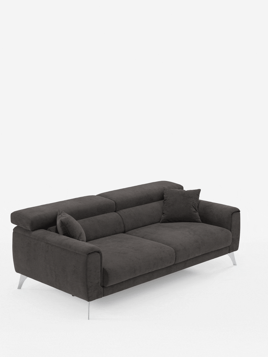 Caravaggio Sofa für 2 oder 3 Personen mit ausziehbaren Sitzen und verstellbaren Kopfstützen aus fleckenabweisendem Stoff