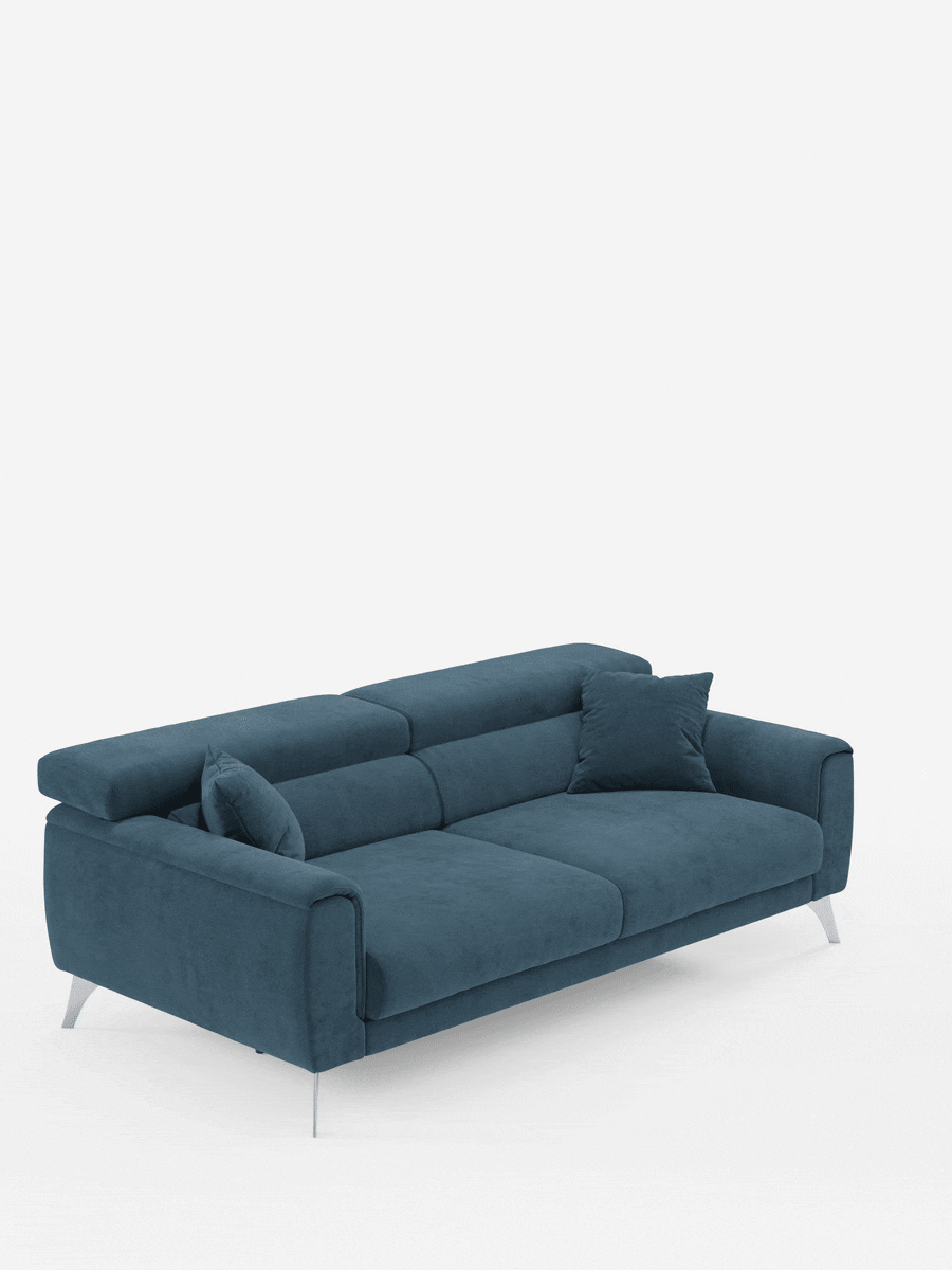 Caravaggio Sofa für 2 oder 3 Personen mit ausziehbaren Sitzen und verstellbaren Kopfstützen aus fleckenabweisendem Stoff