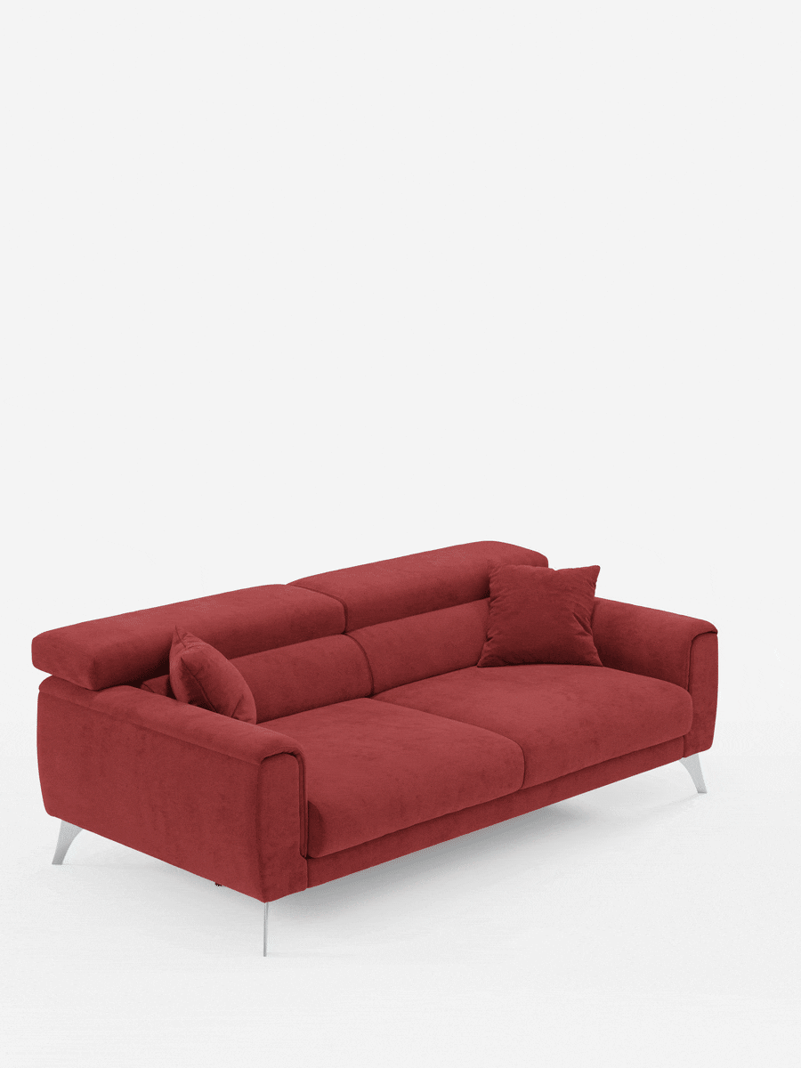 Caravaggio Sofa für 2 oder 3 Personen mit ausziehbaren Sitzen und verstellbaren Kopfstützen aus fleckenabweisendem Stoff