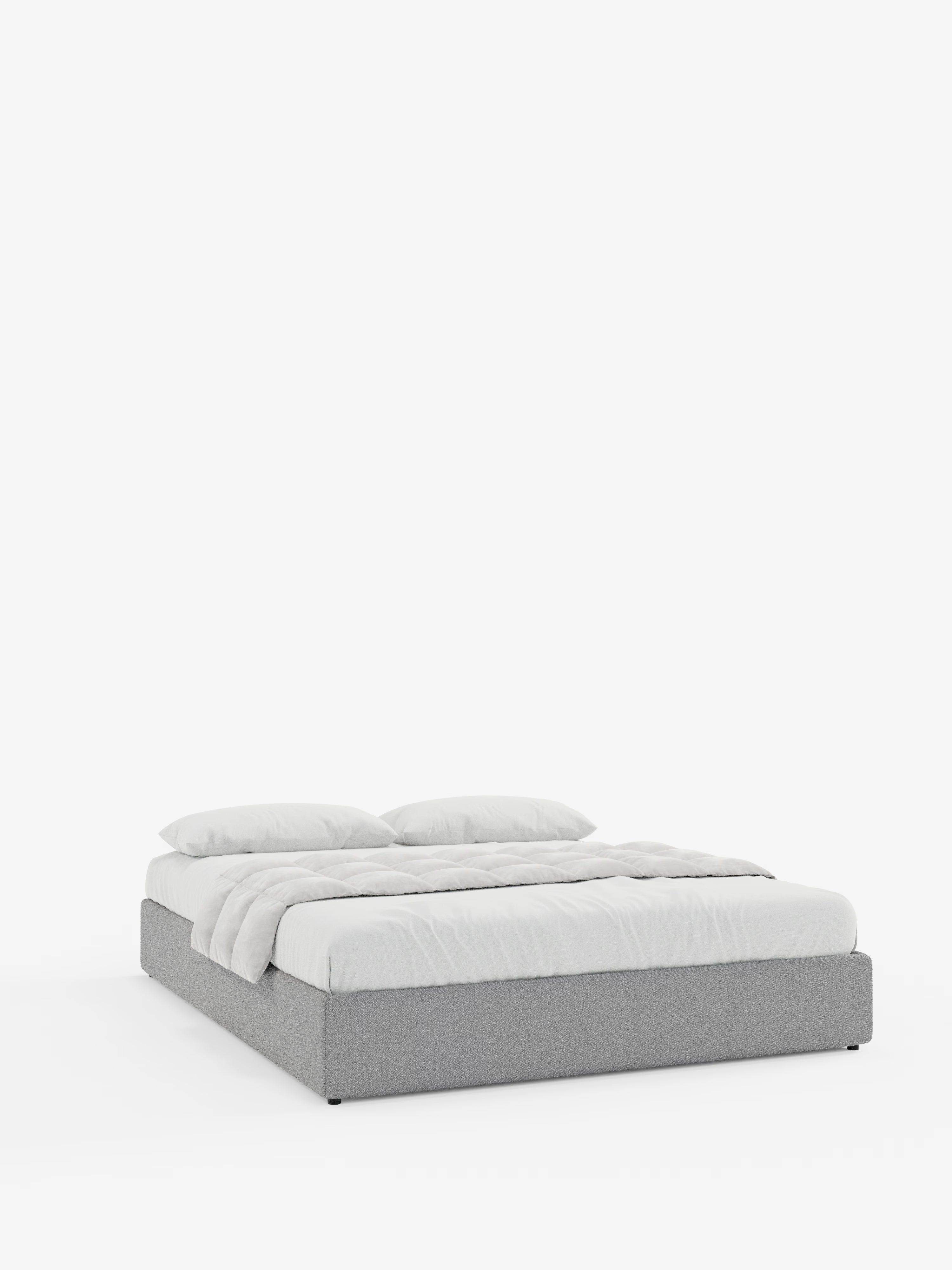 Ina Upholstered removable cover storage box spring in stain-resistant waterproof cotton-effect fabric