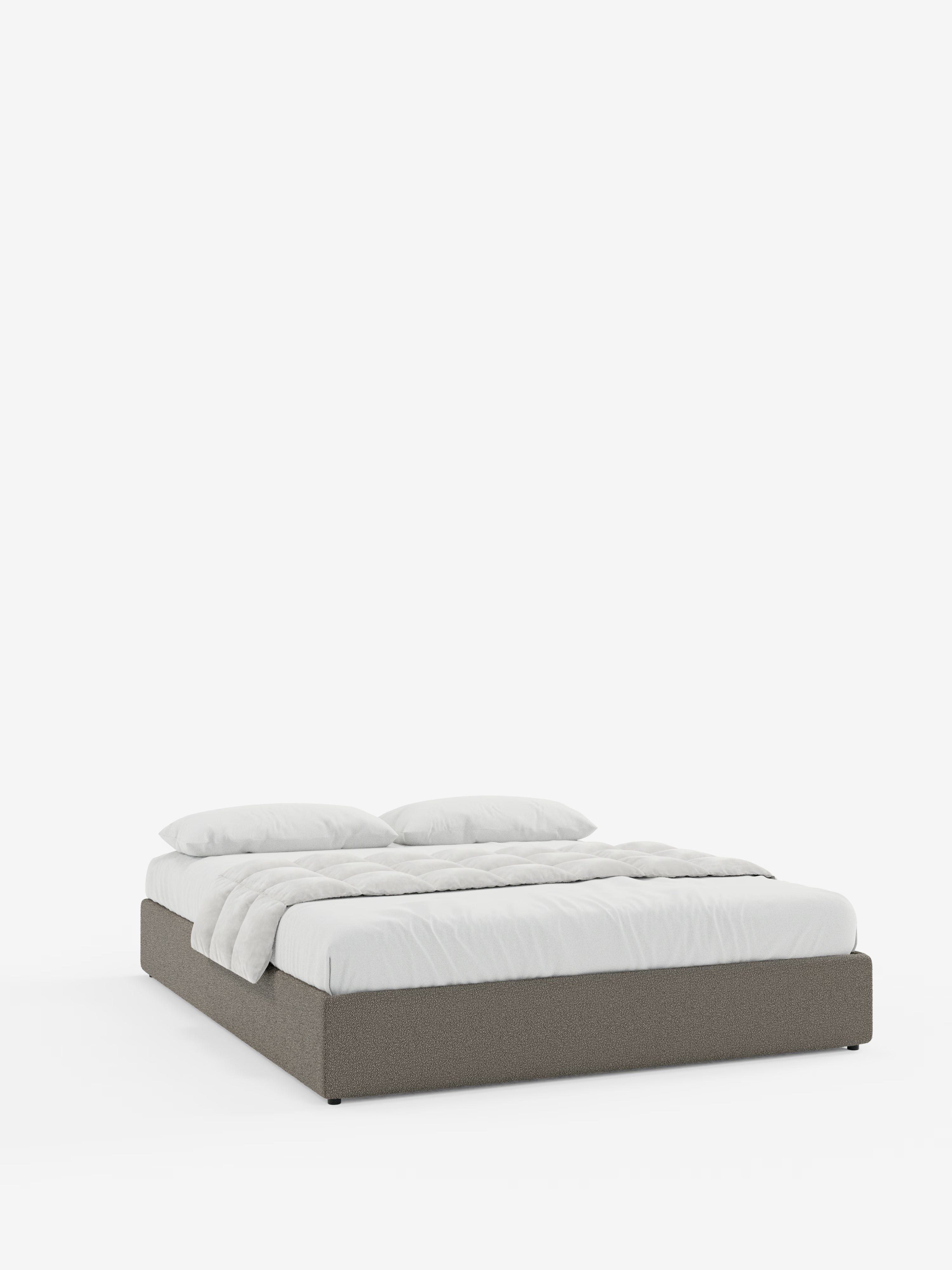 Ina Upholstered removable cover storage box spring in stain-resistant waterproof cotton-effect fabric