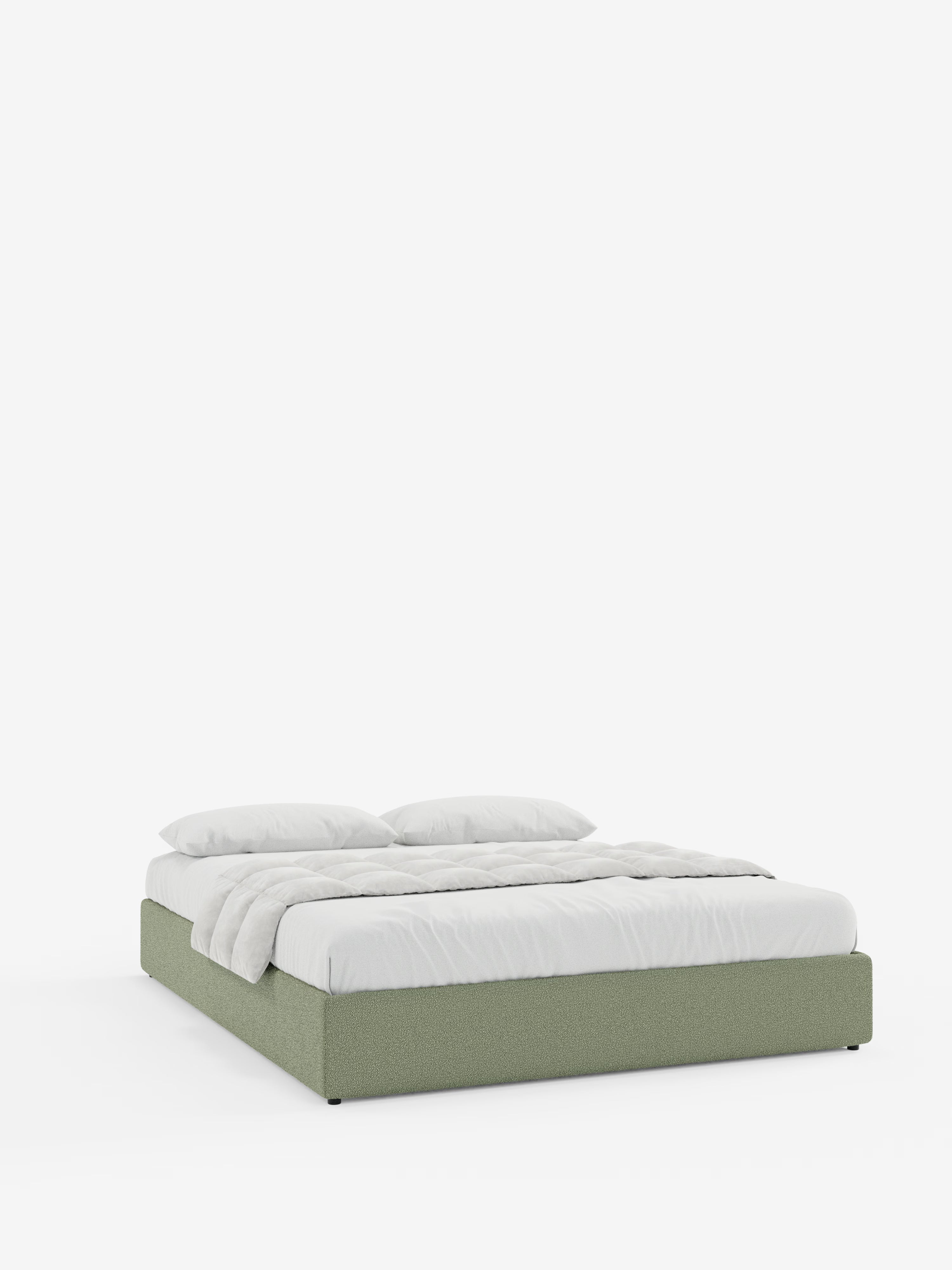 Ina Upholstered removable cover storage box spring in stain-resistant waterproof cotton-effect fabric