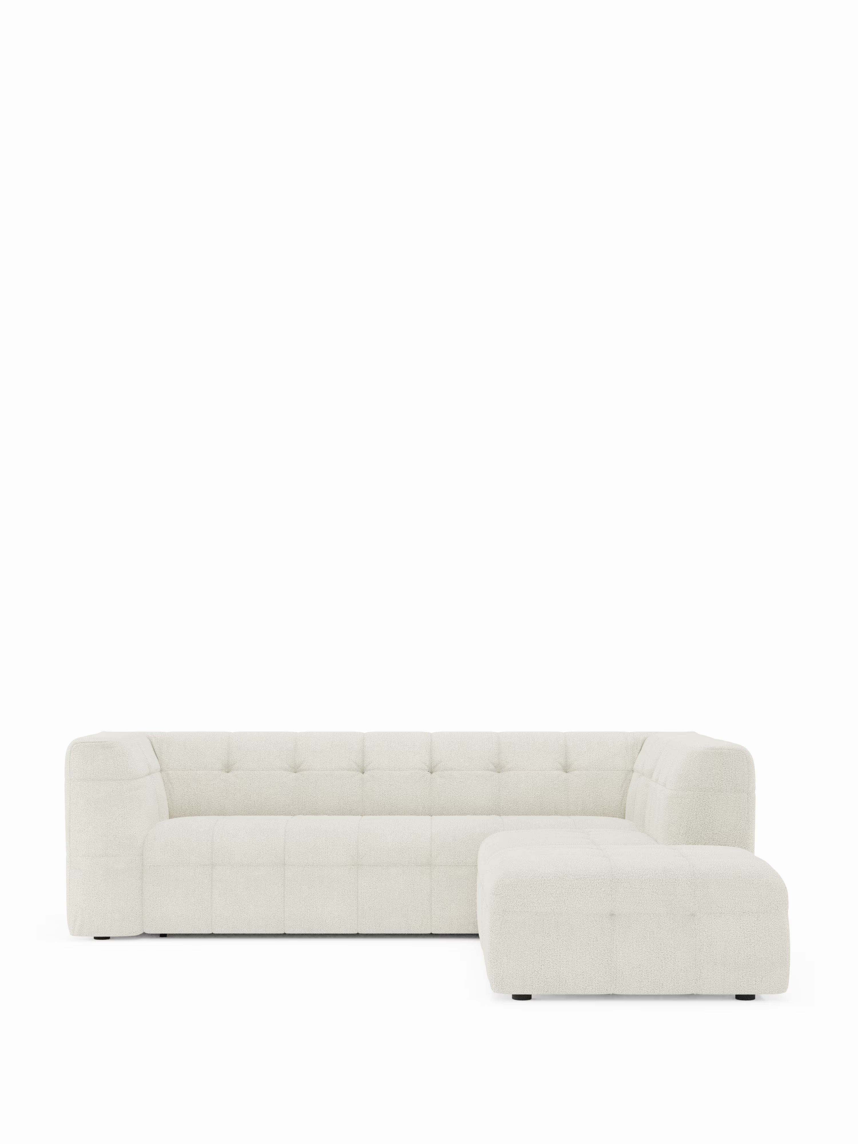 Mosaic Modernes modulares Ecksofa in fleckenabweisendem Bouclé-Stoff – capitonné und kombinierbar