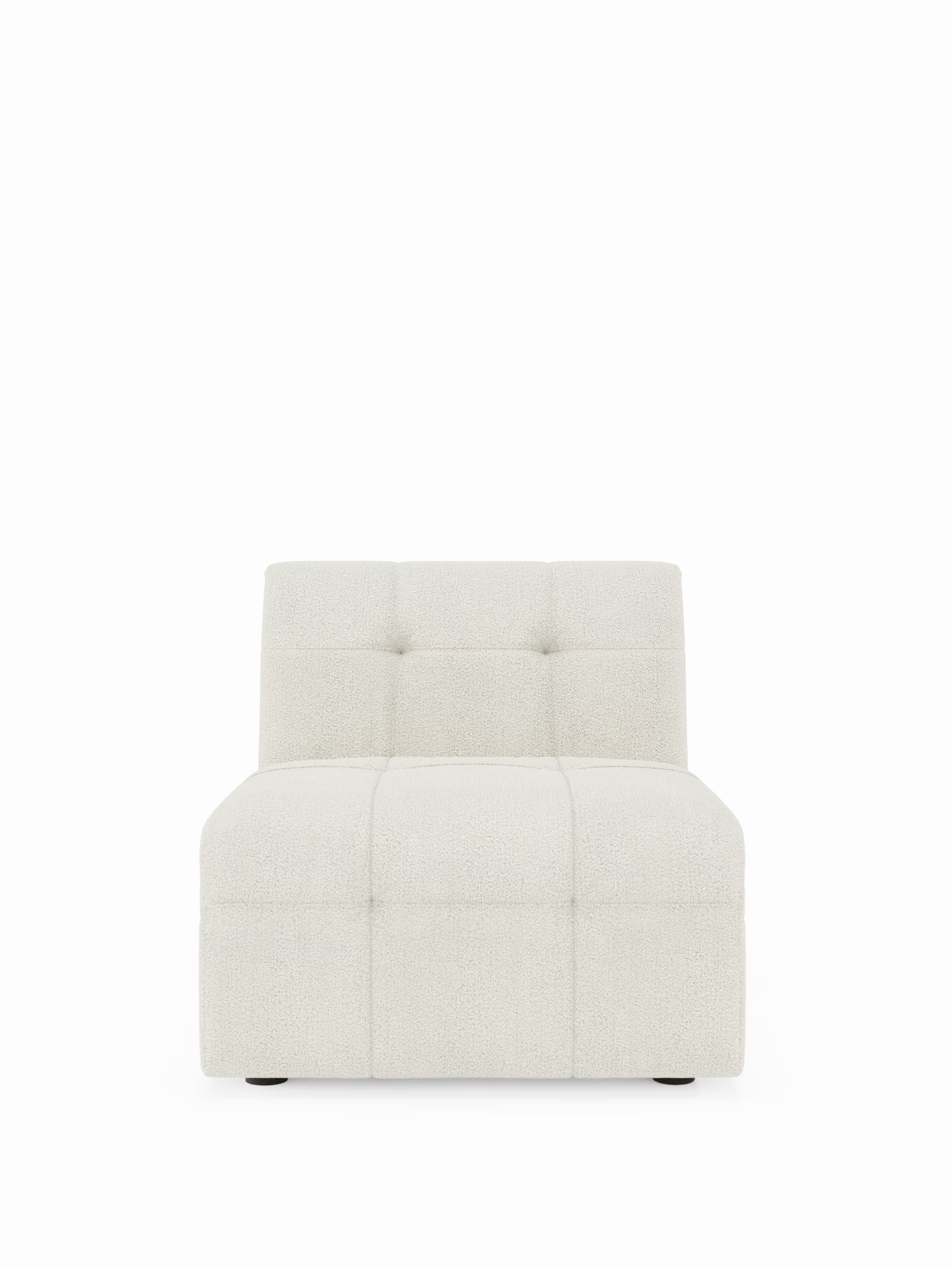 Mosaic sillón moderno modular en tela bouclé antimanchas – capitoné y modular