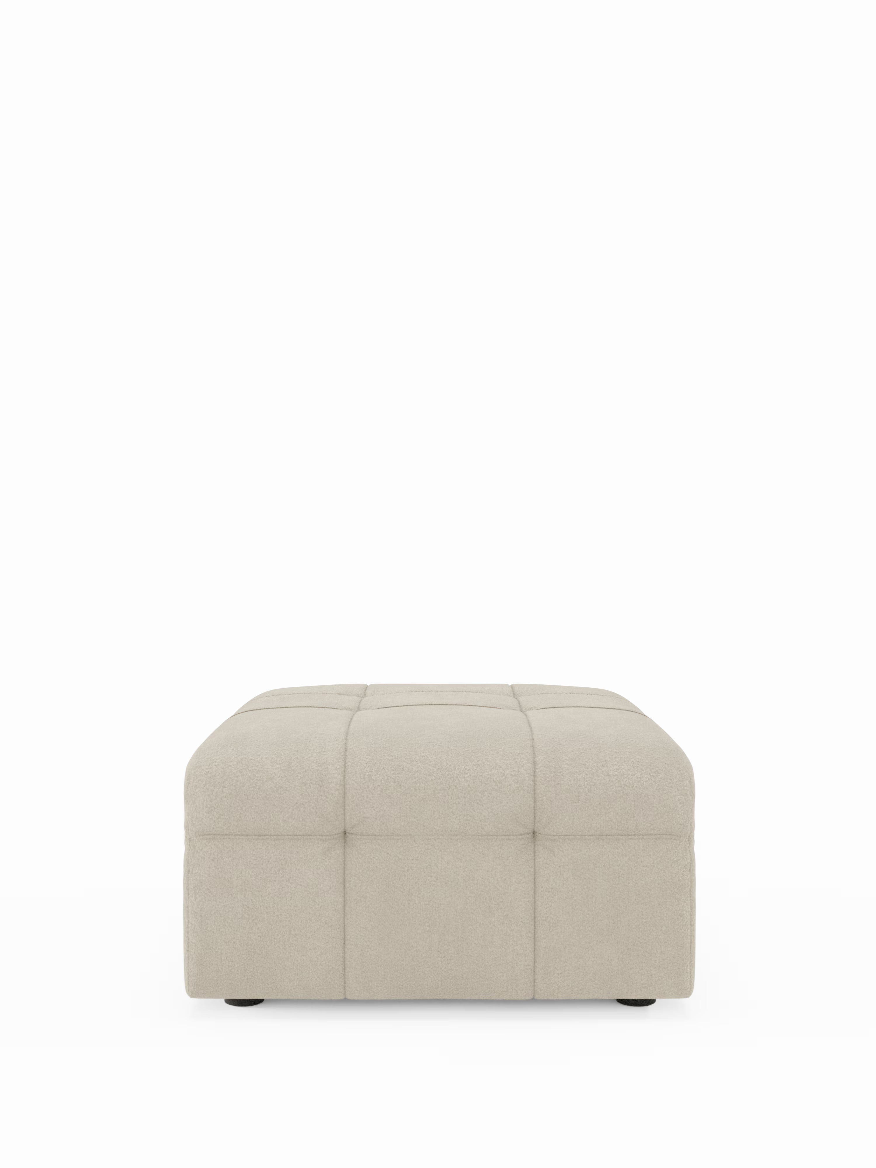 Mosaic puf moderno modular en tela bouclé antimanchas – capitoné y modular