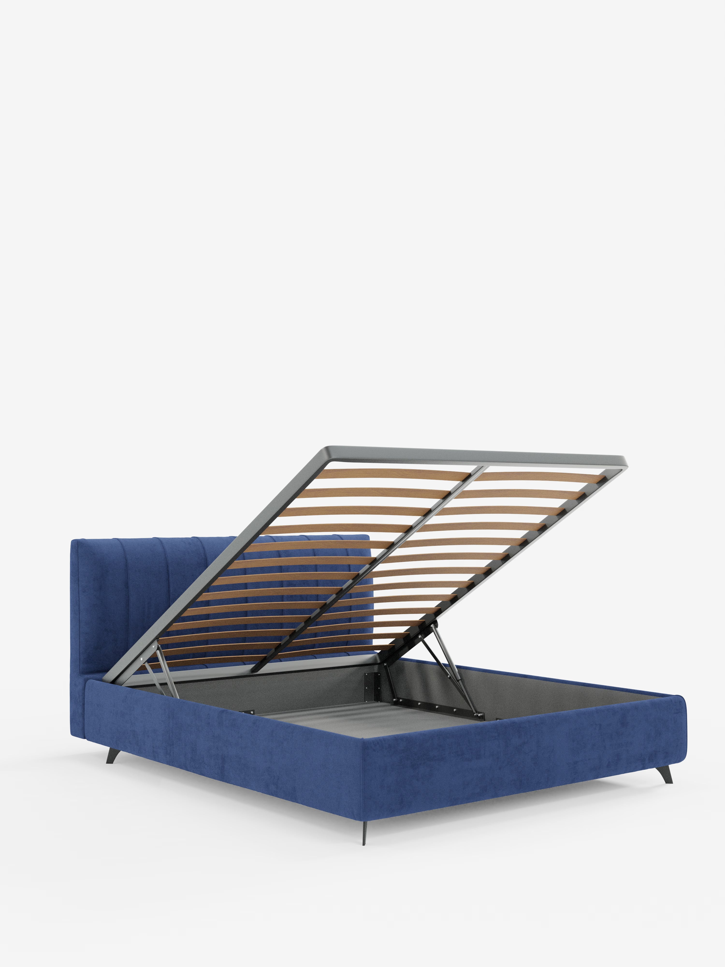 Bogart Modern double storage bed in stain-resistant microfiber, removable cover, and spacious compartment