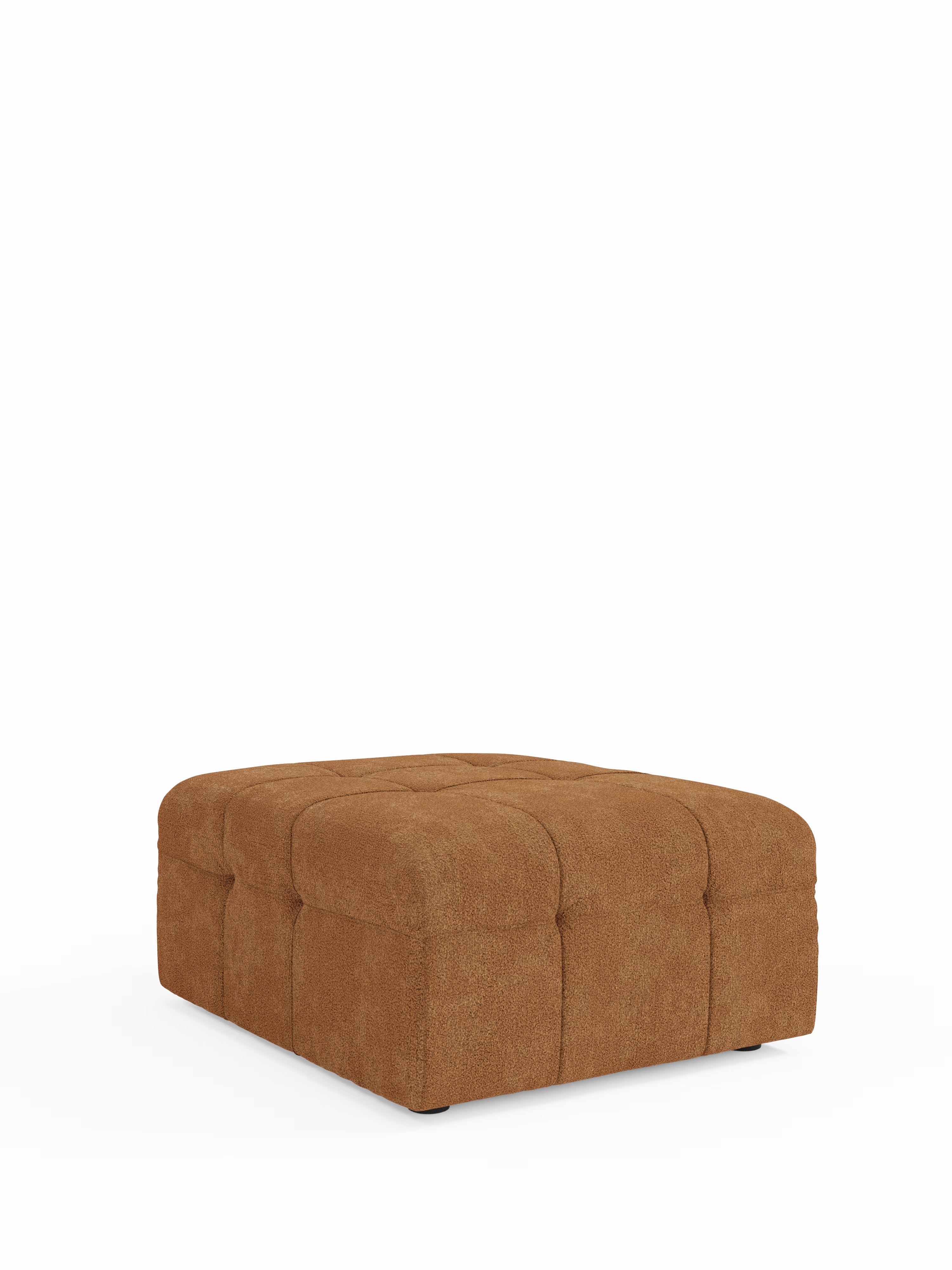 Mosaic puf moderno modular en tela bouclé antimanchas – capitoné y modular