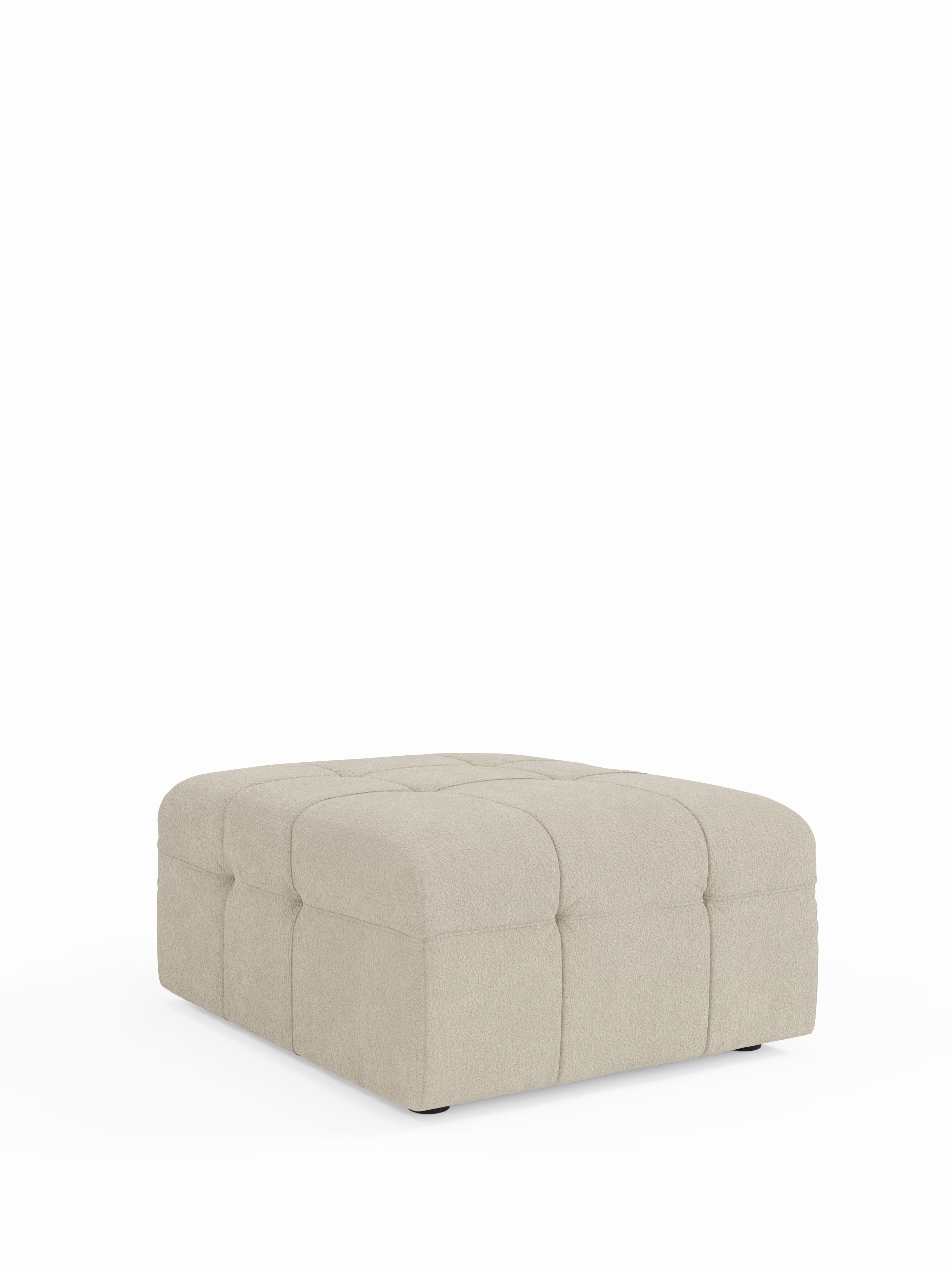 Mosaic puf moderno modular en tela bouclé antimanchas – capitoné y modular