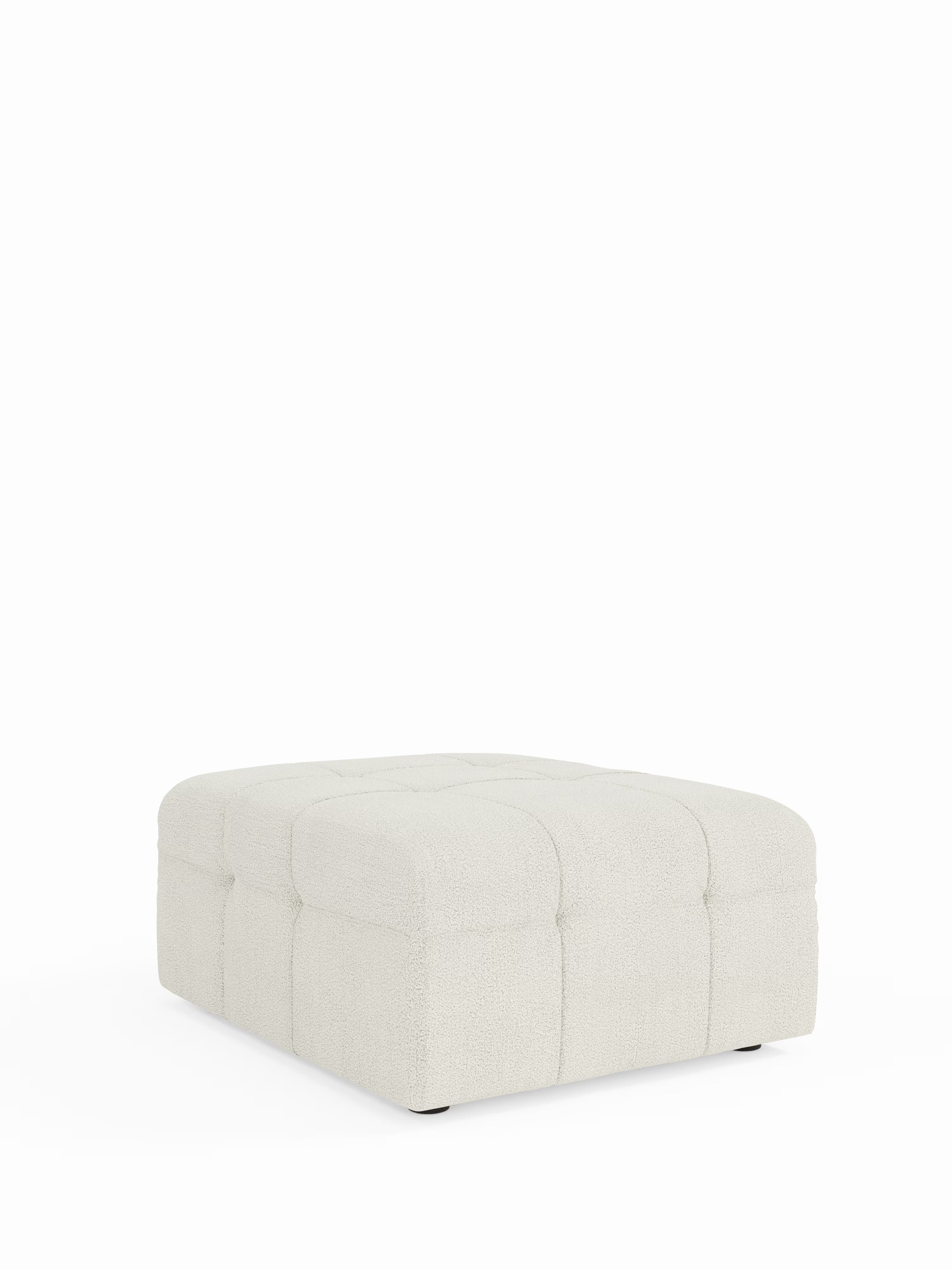 Mosaic puf moderno modular en tela bouclé antimanchas – capitoné y modular