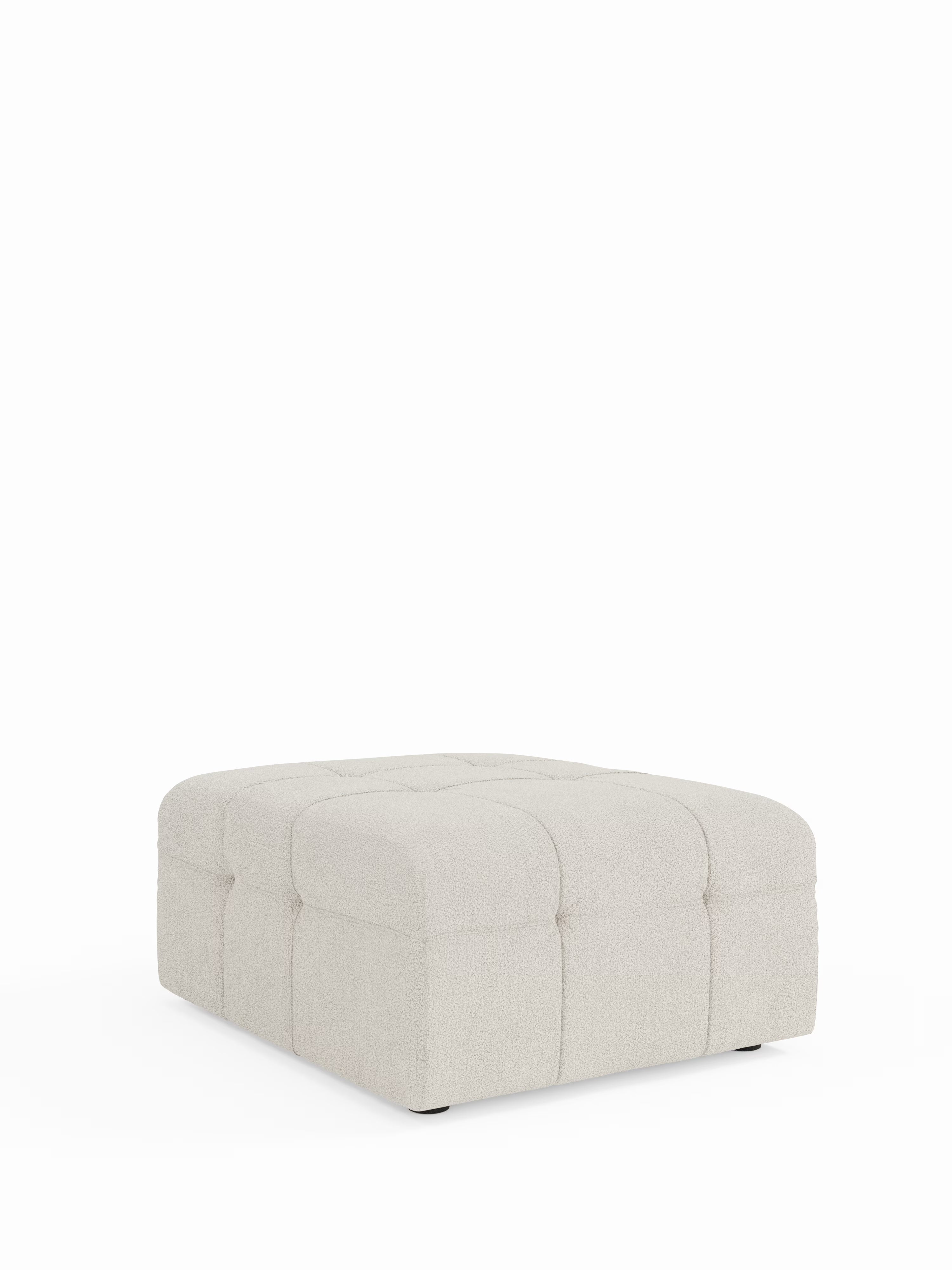 Mosaic puf moderno modular en tela bouclé antimanchas – capitoné y modular