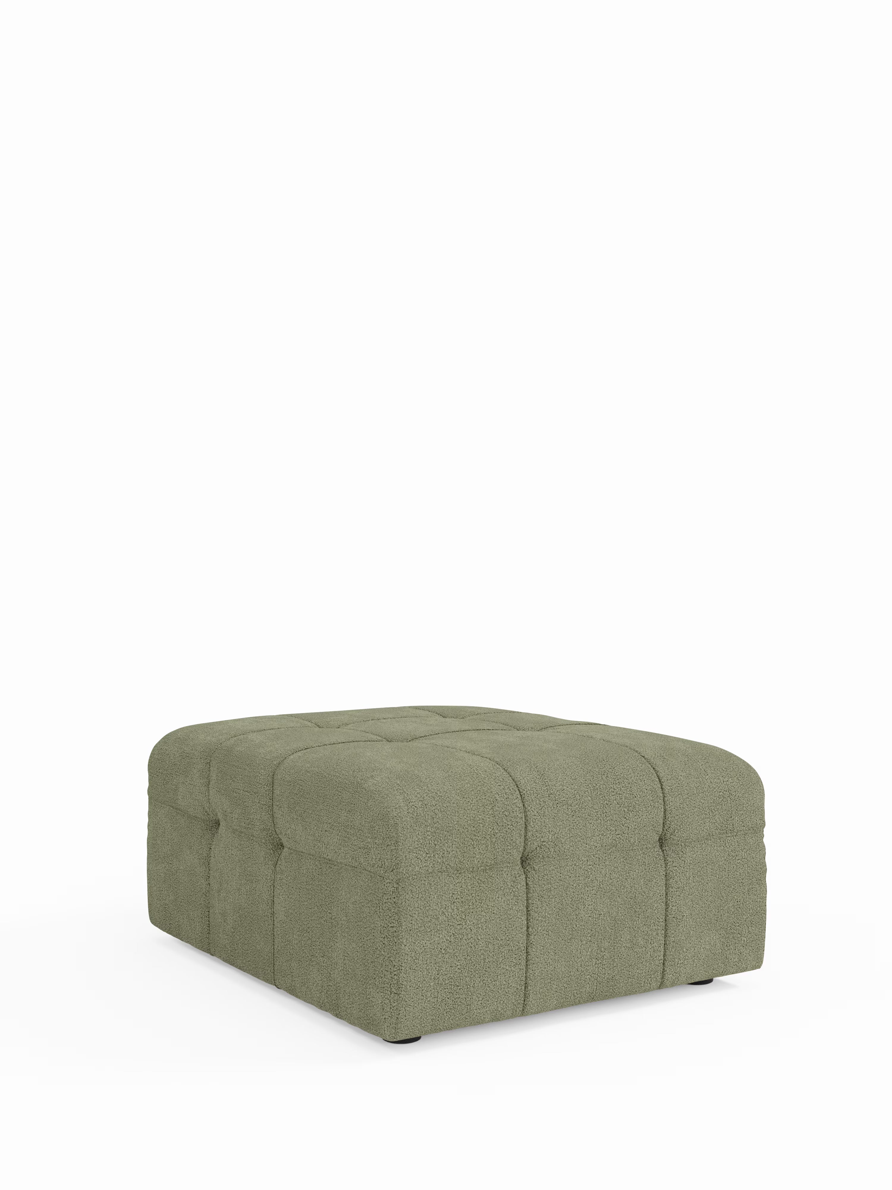 Mosaic puf moderno modular en tela bouclé antimanchas – capitoné y modular