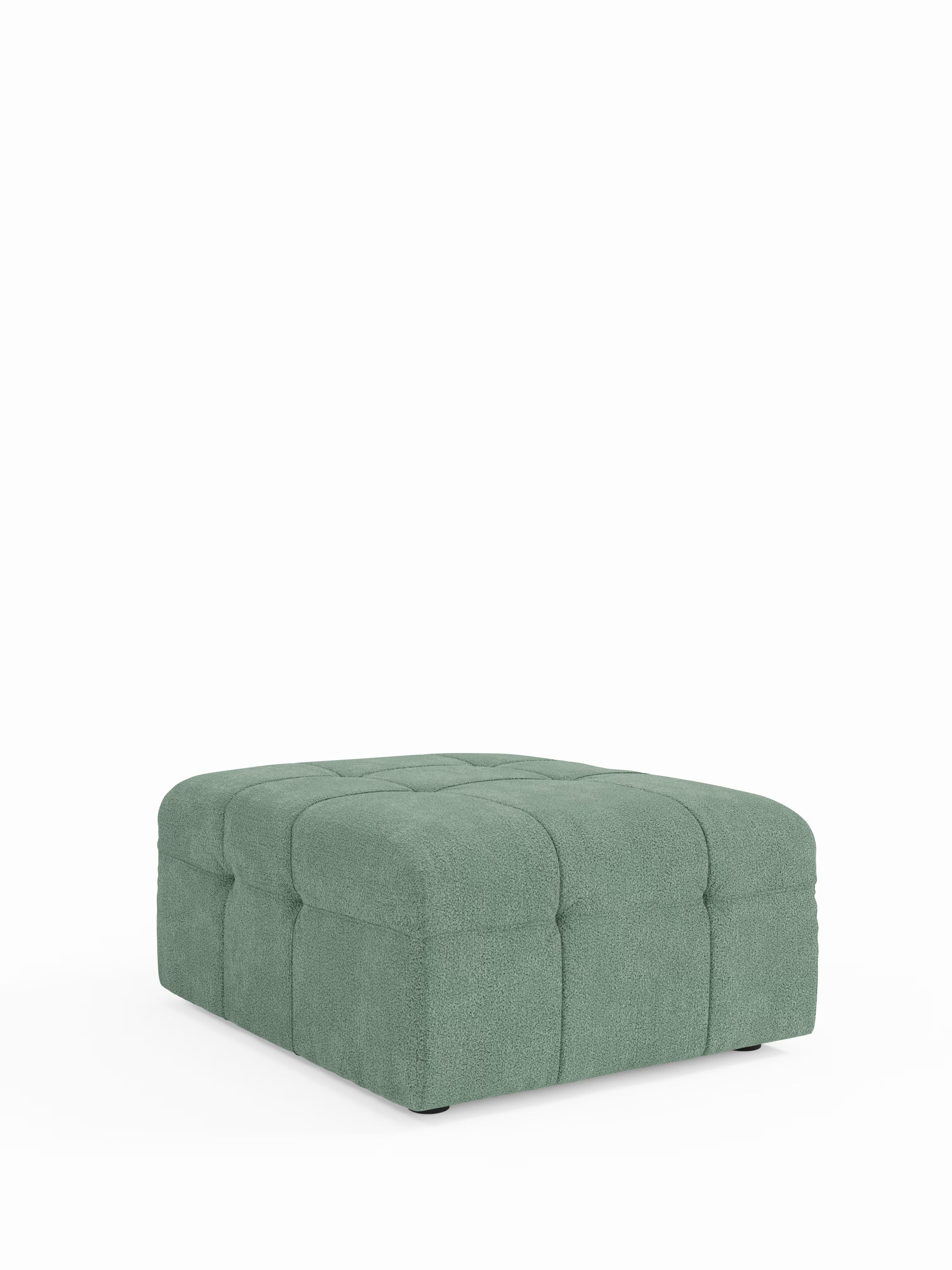 Mosaic puf moderno modular en tela bouclé antimanchas – capitoné y modular