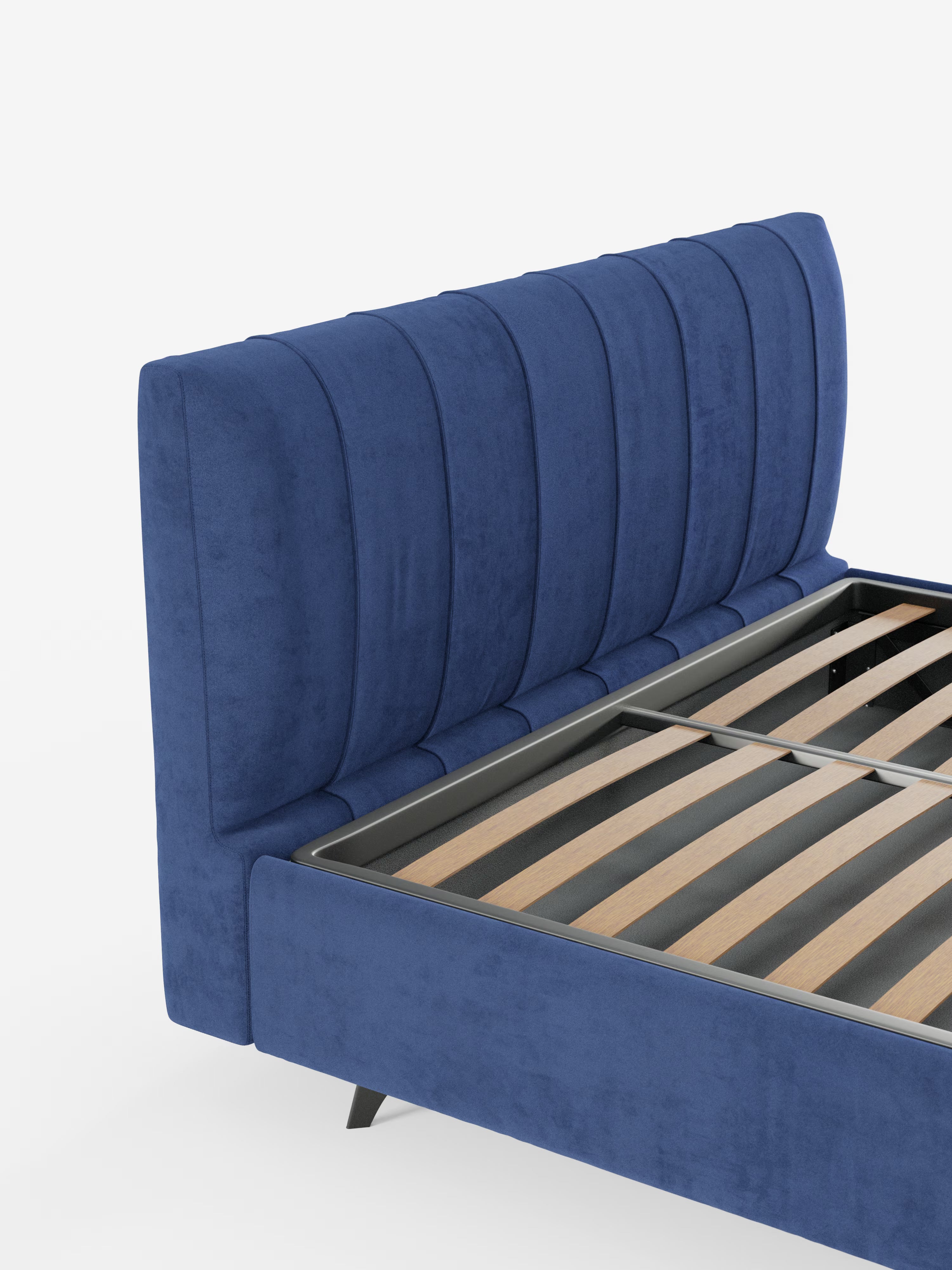 Bogart Modern double storage bed in stain-resistant microfiber, removable cover, and spacious compartment