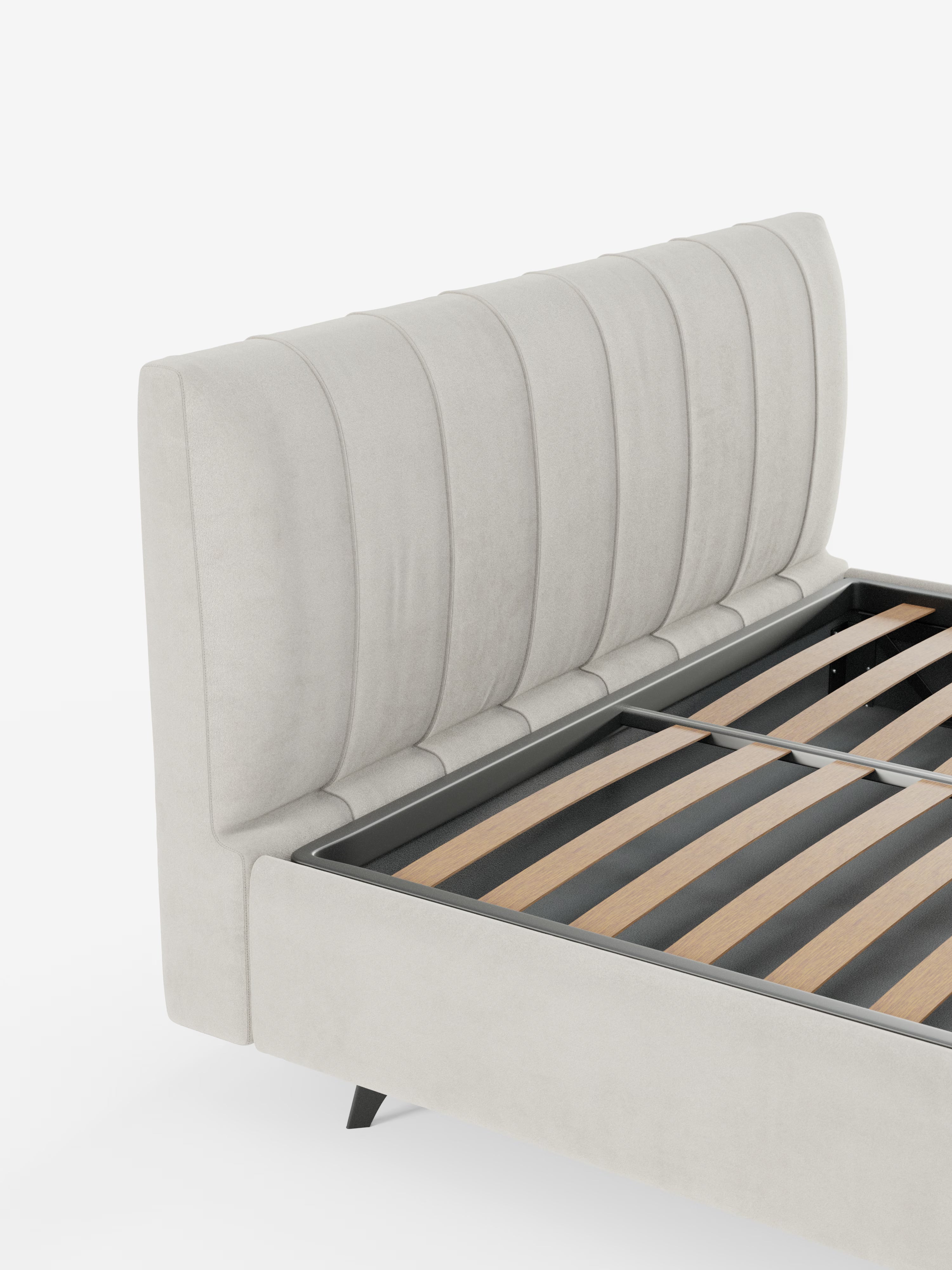 Bogart Modern double storage bed in stain-resistant microfiber, removable cover, and spacious compartment