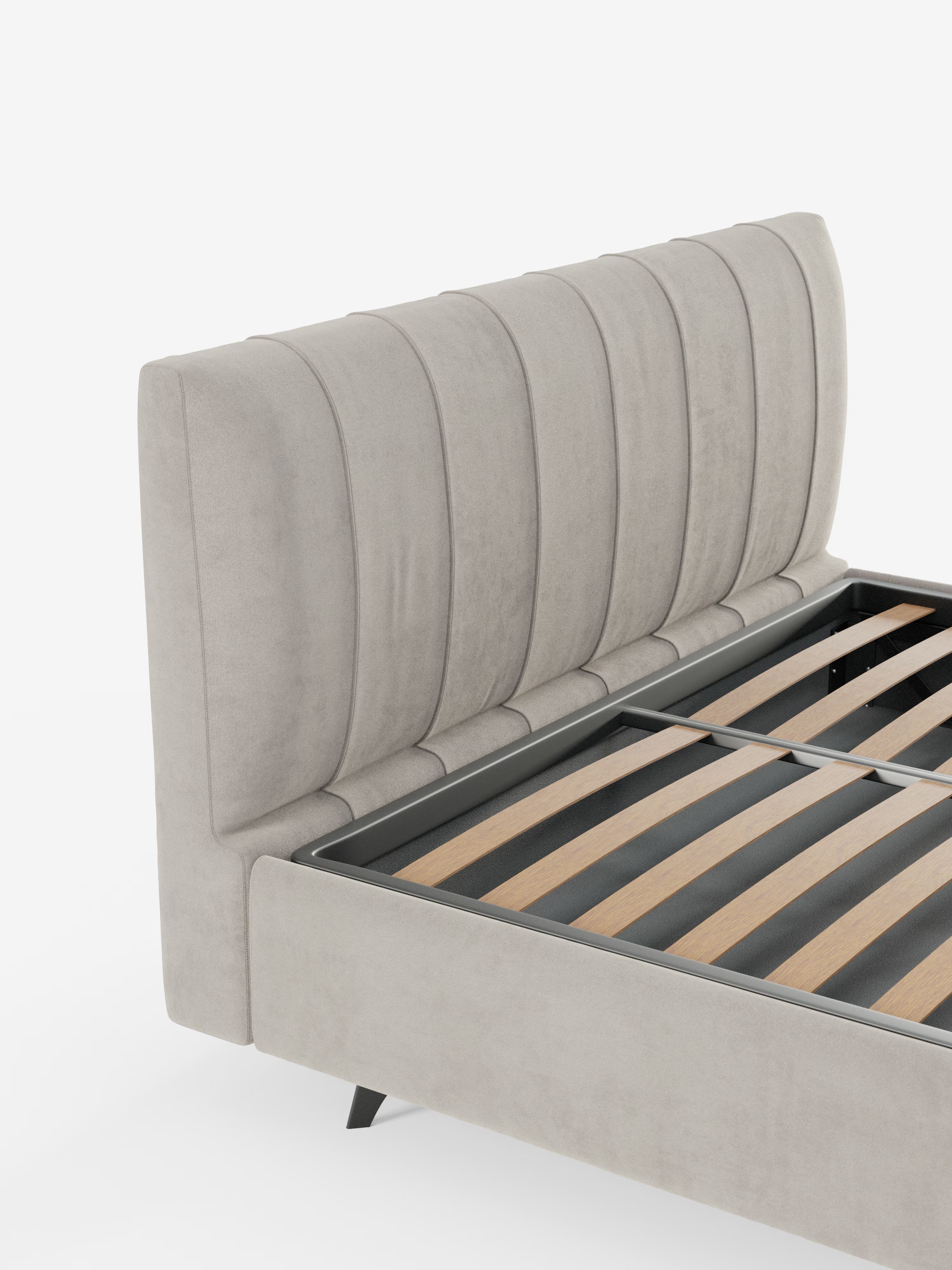 Bogart Modern double storage bed in stain-resistant microfiber, removable cover, and spacious compartment