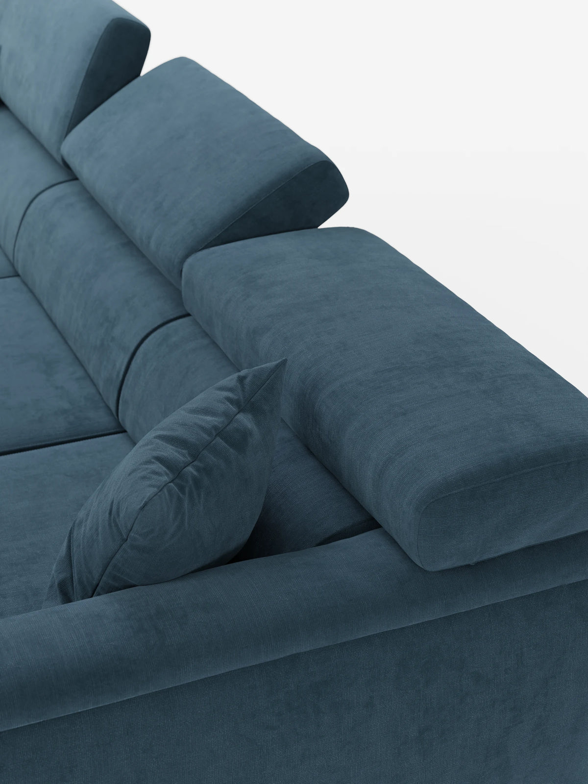 Caravaggio Sofa für 4 Personen mit drei ausziehbaren Sitzen und verstellbaren Kopfstützen aus fleckenabweisendem Stoff