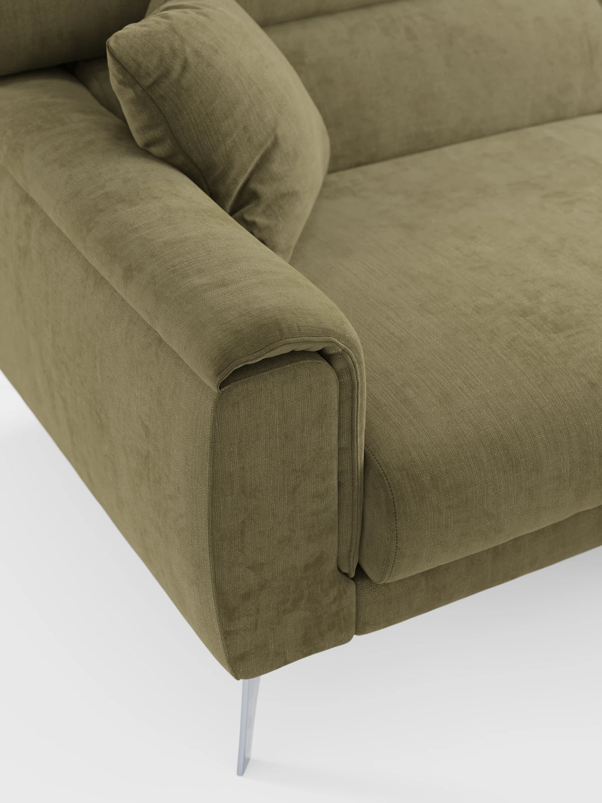 Caravaggio Sofa für 2 oder 3 Personen mit ausziehbaren Sitzen und verstellbaren Kopfstützen aus fleckenabweisendem Stoff
