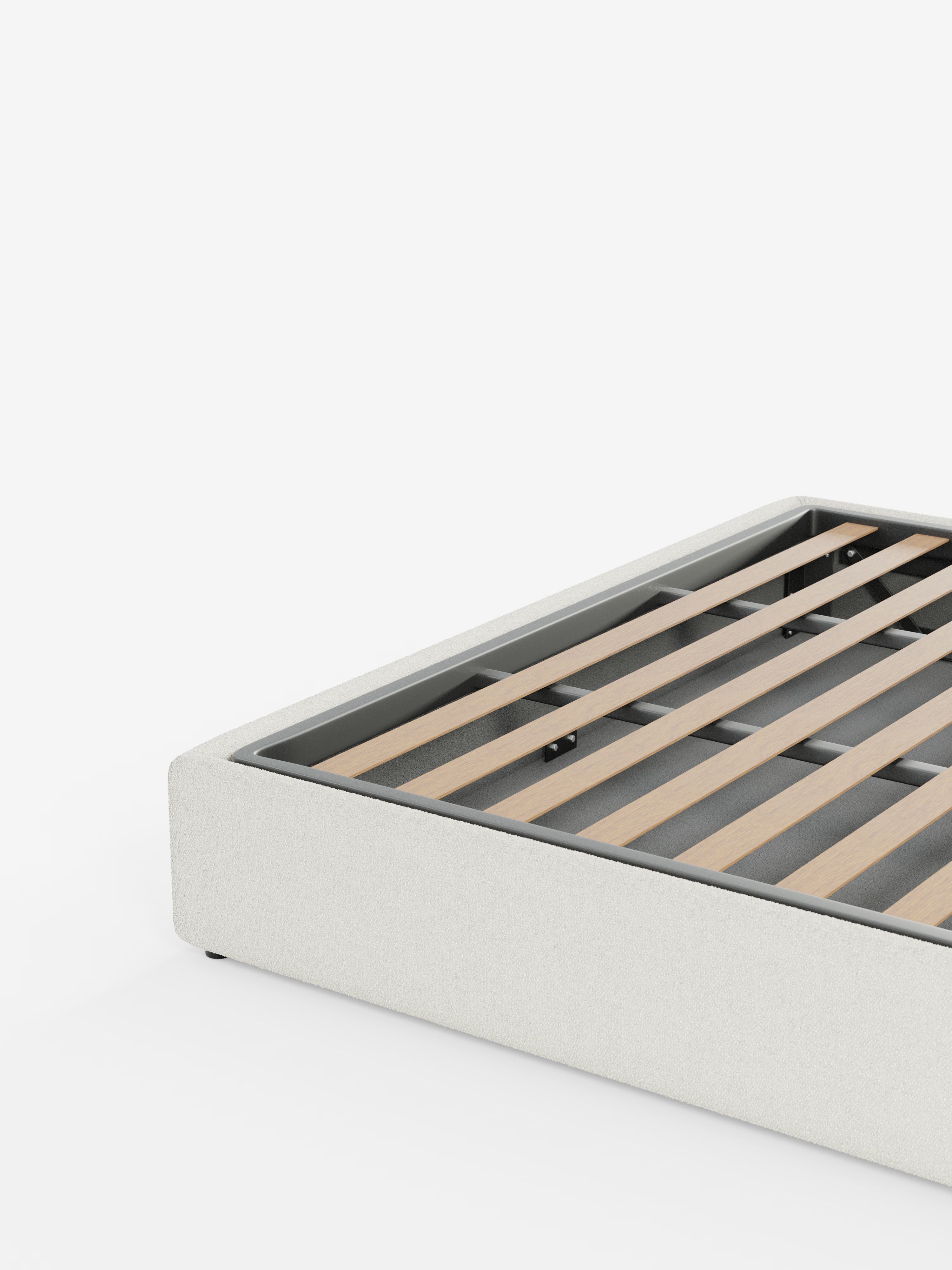 Ina Upholstered removable cover storage box spring in stain-resistant waterproof cotton-effect fabric